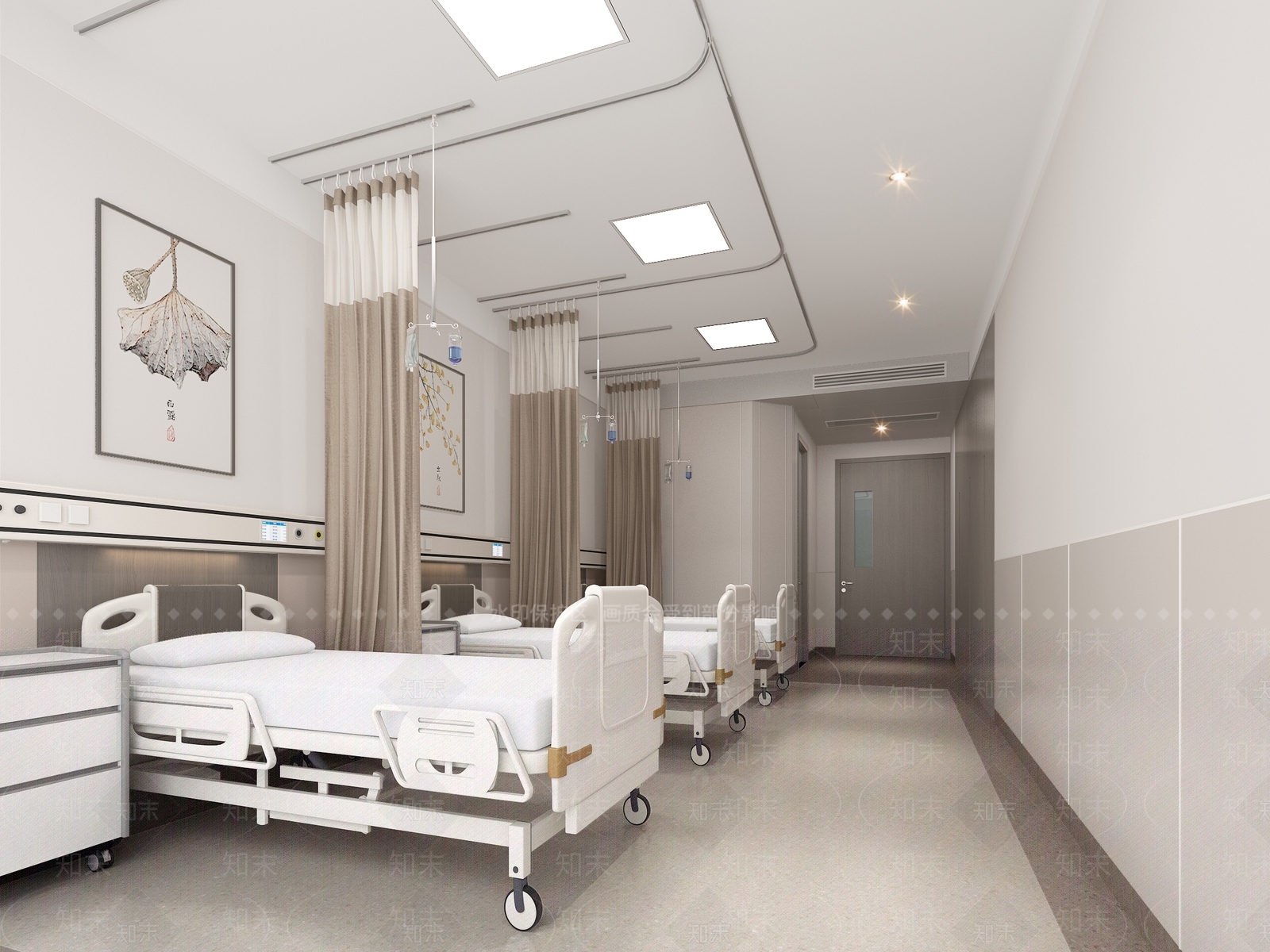 现代医院病房3D模型下载【ID:1157120038】