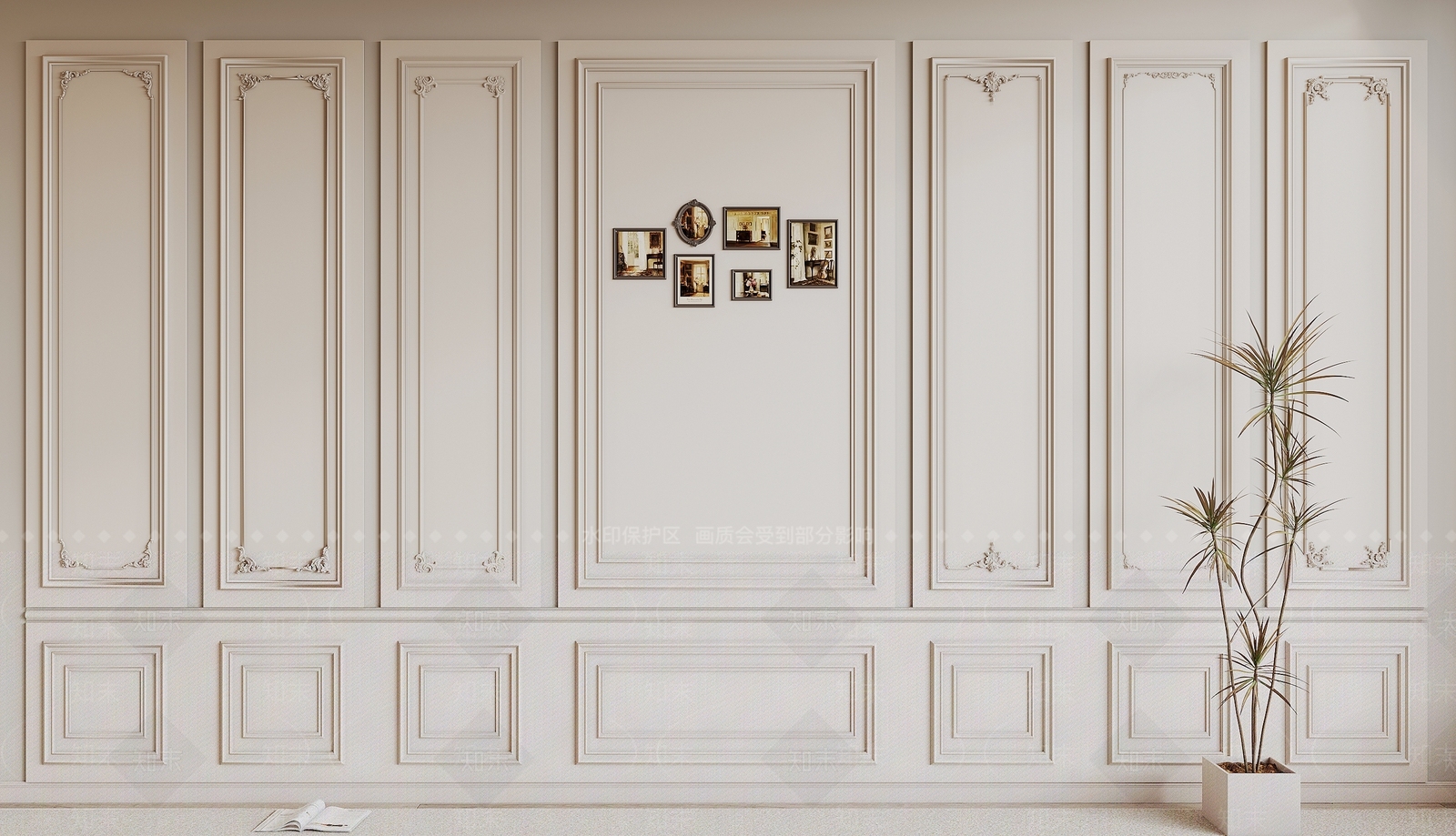 美式护墙板3D模型下载【ID:1157122902】