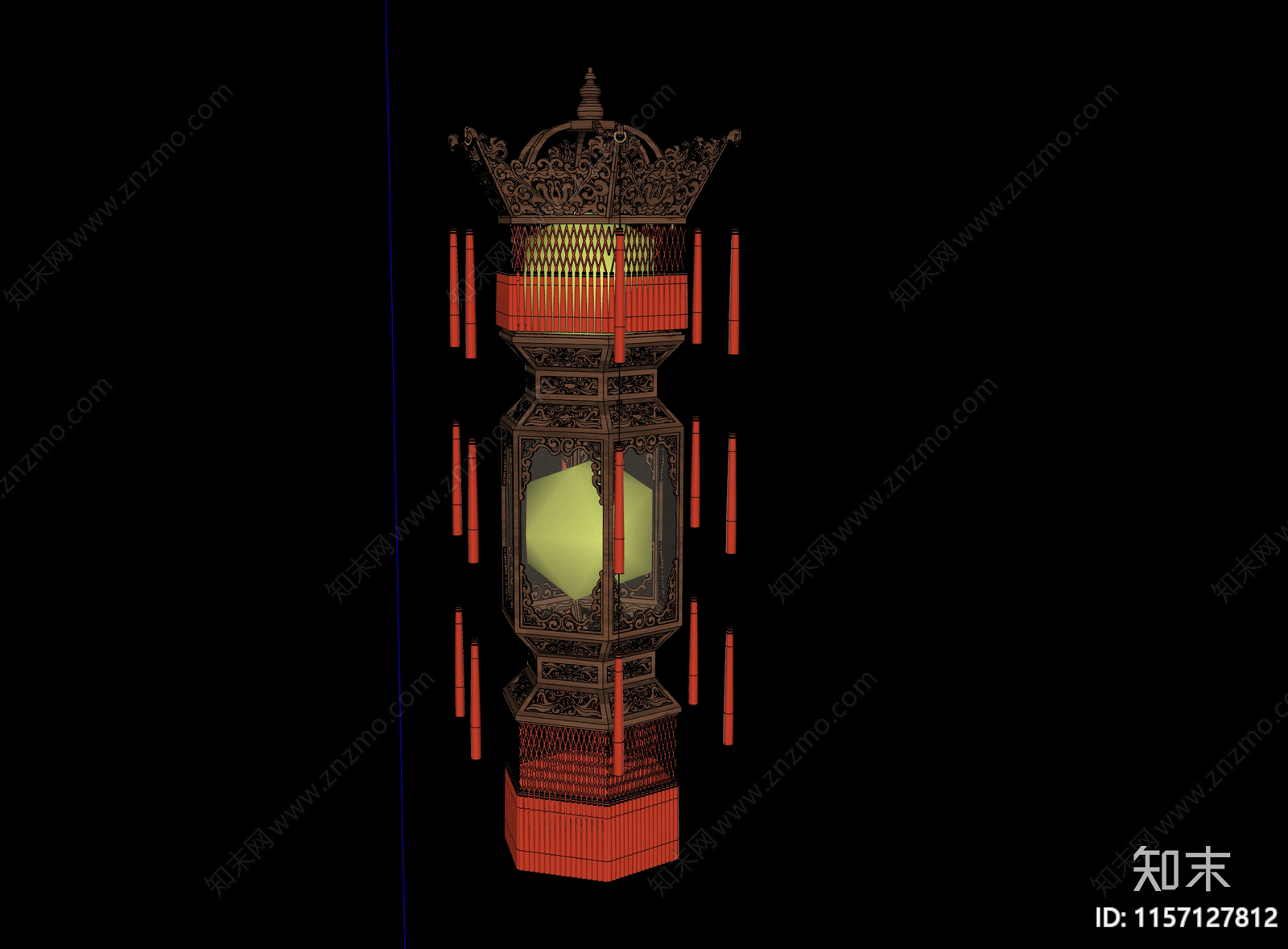 中式古风灯笼SU模型下载【ID:1157127812】