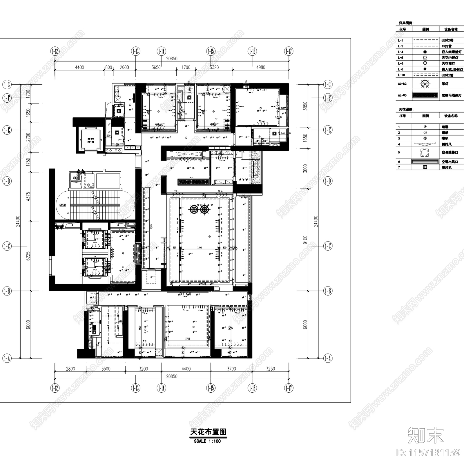 现代华润深圳湾悦府北苑A户型室内家装cad施工图下载【ID:1157131159】
