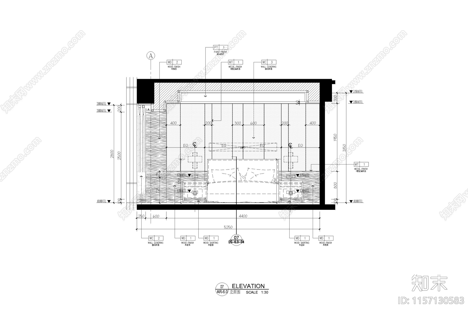 酒店豪华套房平立面全cad施工图下载【ID:1157130583】