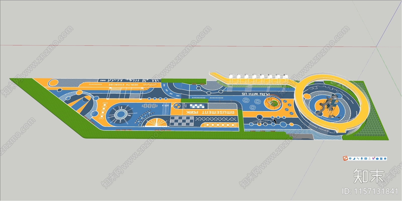 现代风格儿童活动区景观SU模型下载【ID:1157131841】