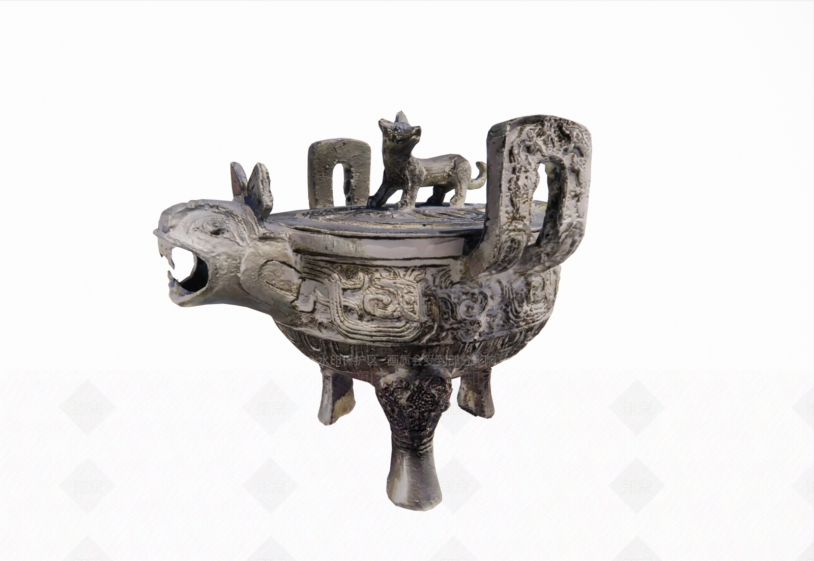 中式古风青铜兽雕塑摆件SU模型下载【ID:1157140694】