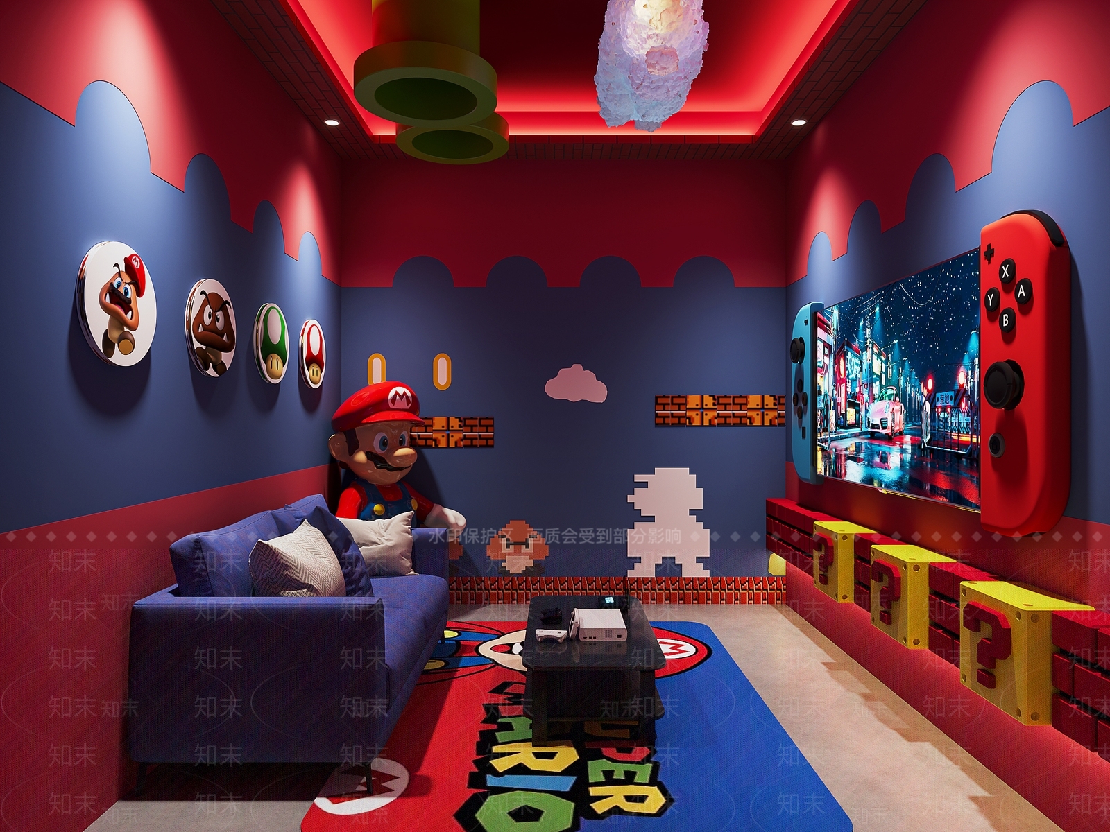 现代影音室3D模型下载【ID:1214377707】