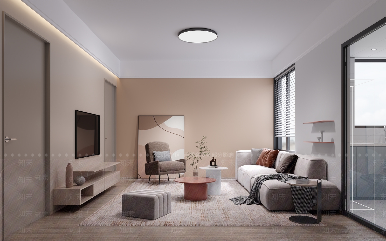 现代公寓客厅3D模型下载【ID:1157143807】