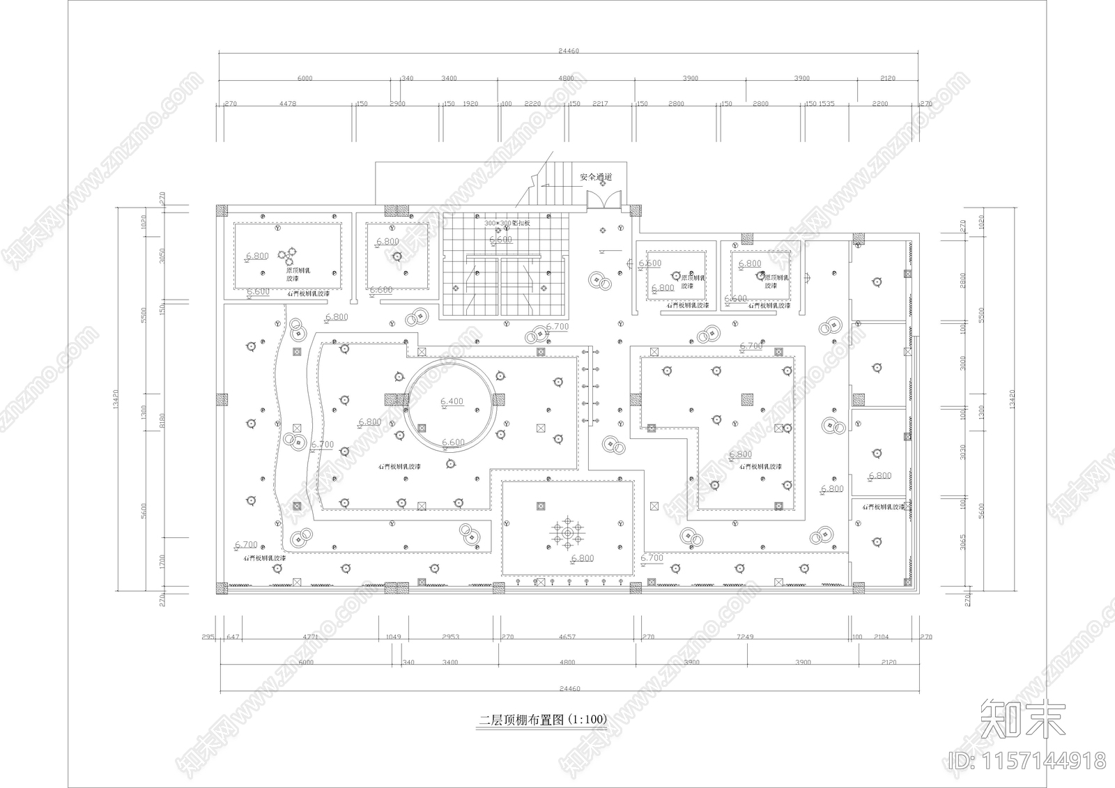 680㎡西餐厅咖啡馆cad施工图下载【ID:1157144918】