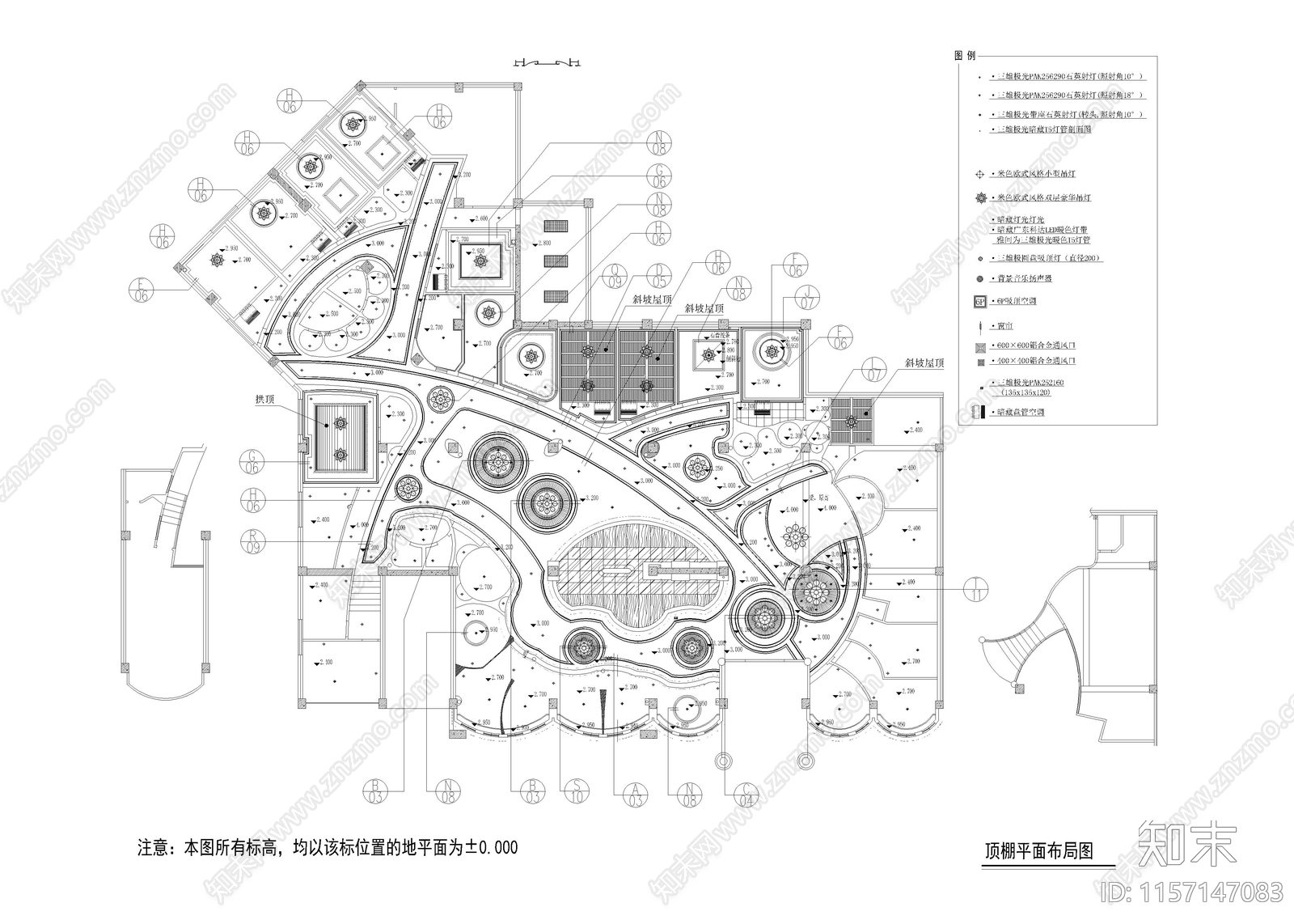 910㎡咖啡馆西餐厅cad施工图下载【ID:1157147083】