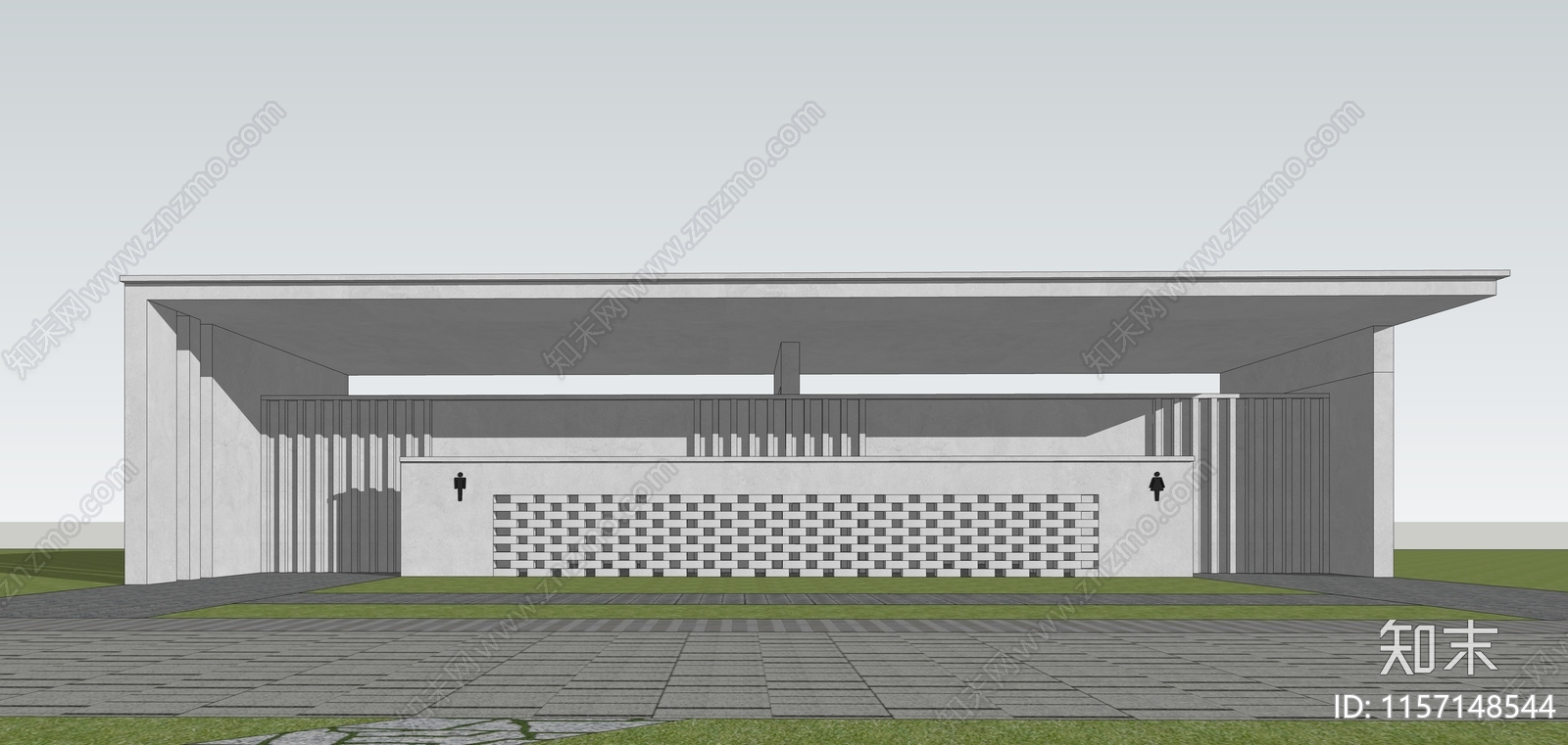 现代公共厕所SU模型下载【ID:1157148544】