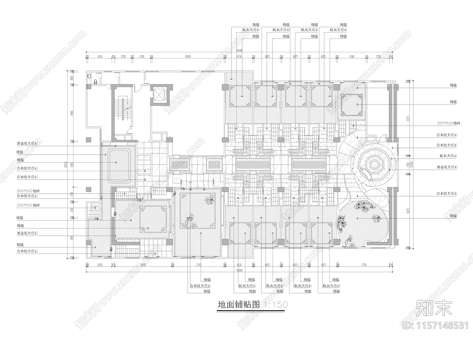 1290㎡餐厅cad施工图下载【ID:1157148531】