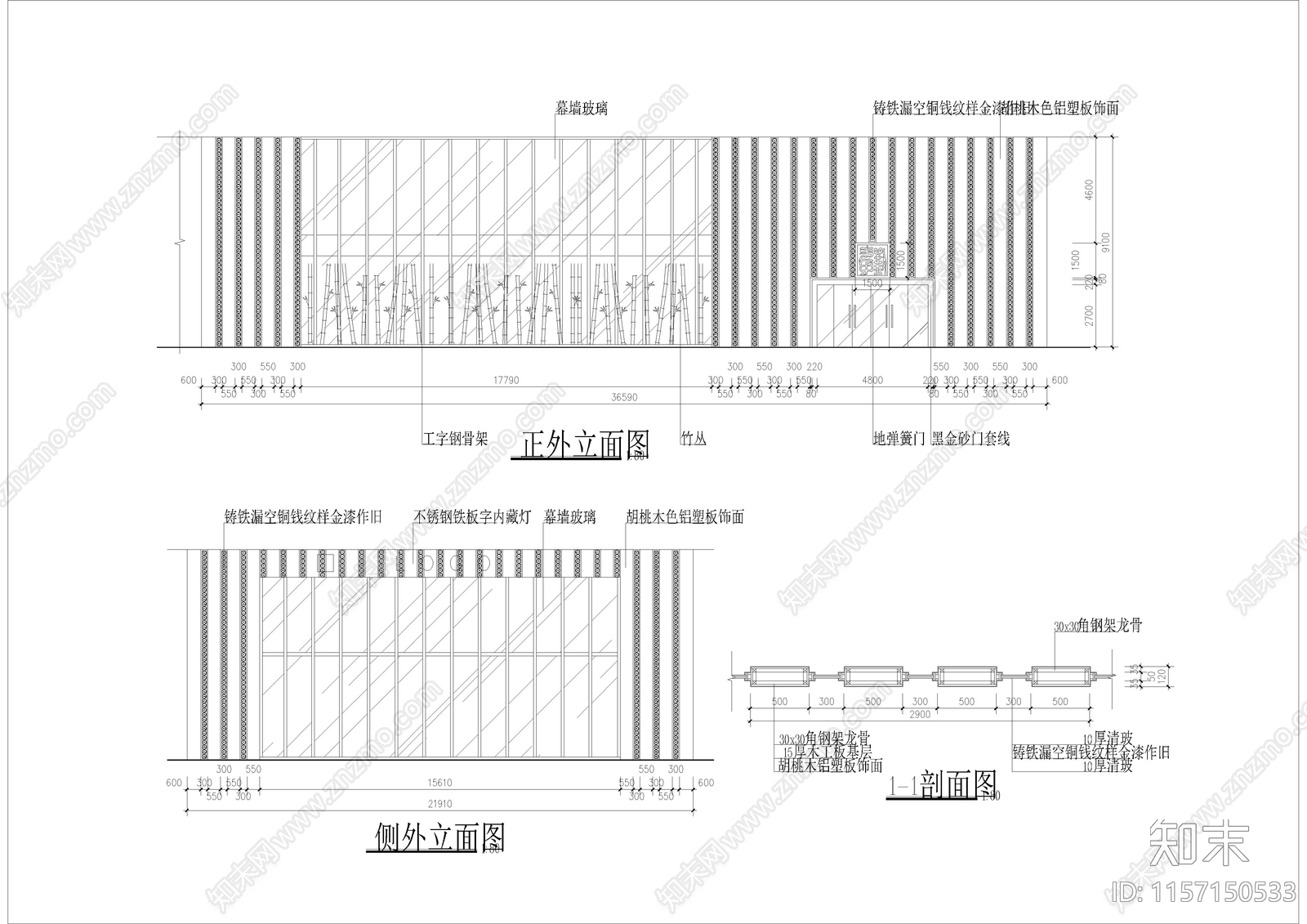 3020㎡火锅店cad施工图下载【ID:1157150533】