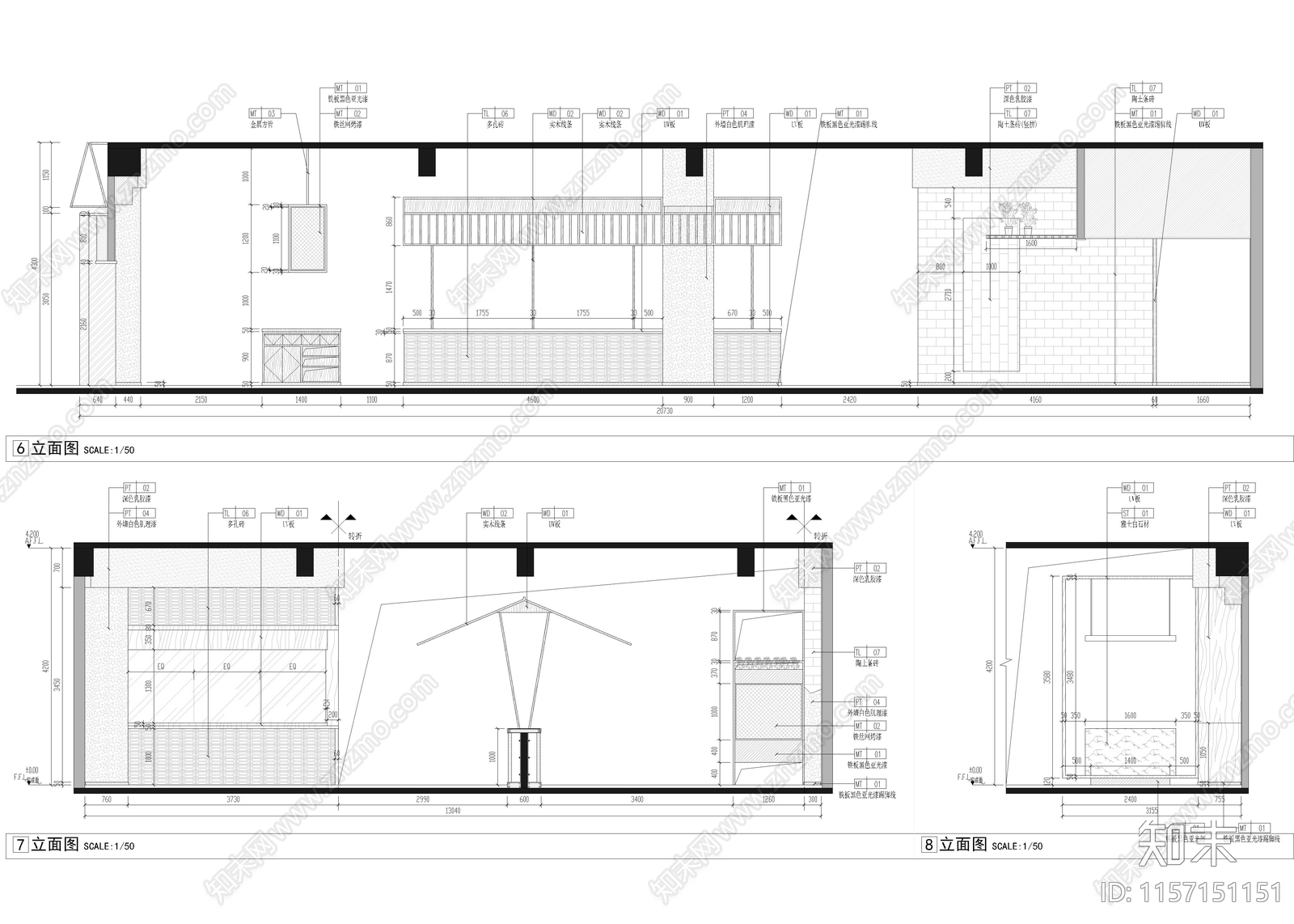 烧烤店cad施工图下载【ID:1157151151】