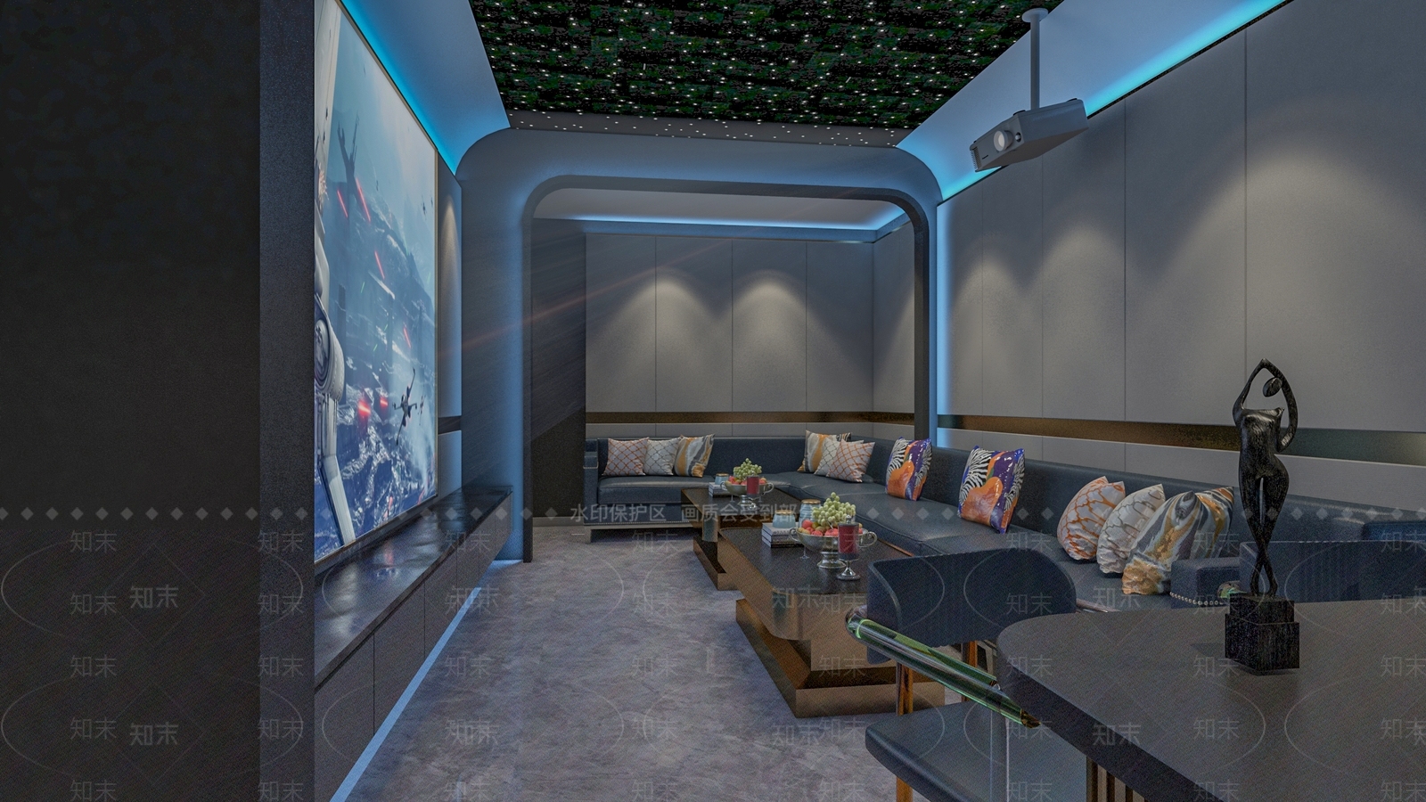 现代影音室3D模型下载【ID:1157153473】