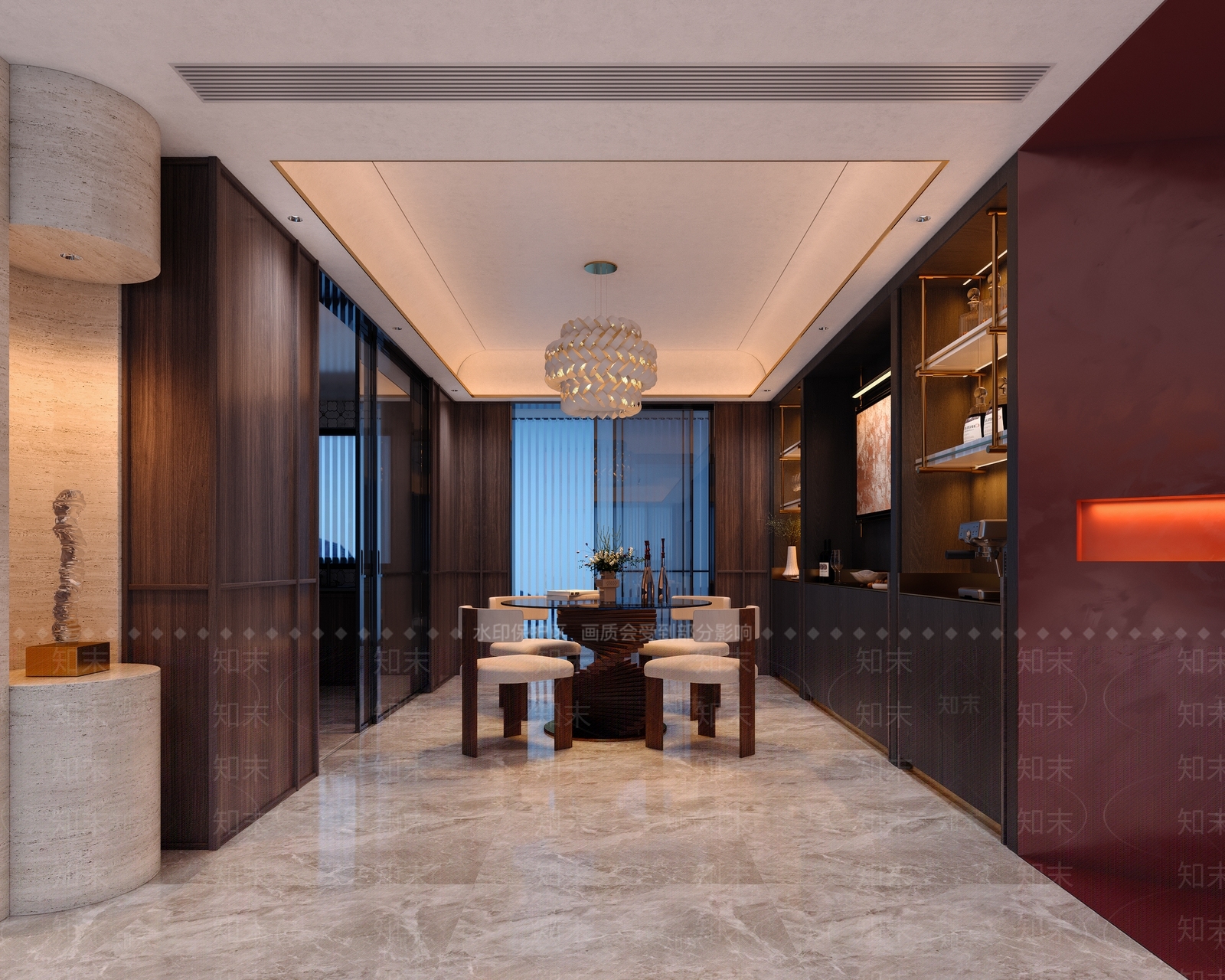 现代港式客餐厅3D模型下载【ID:1157180578】