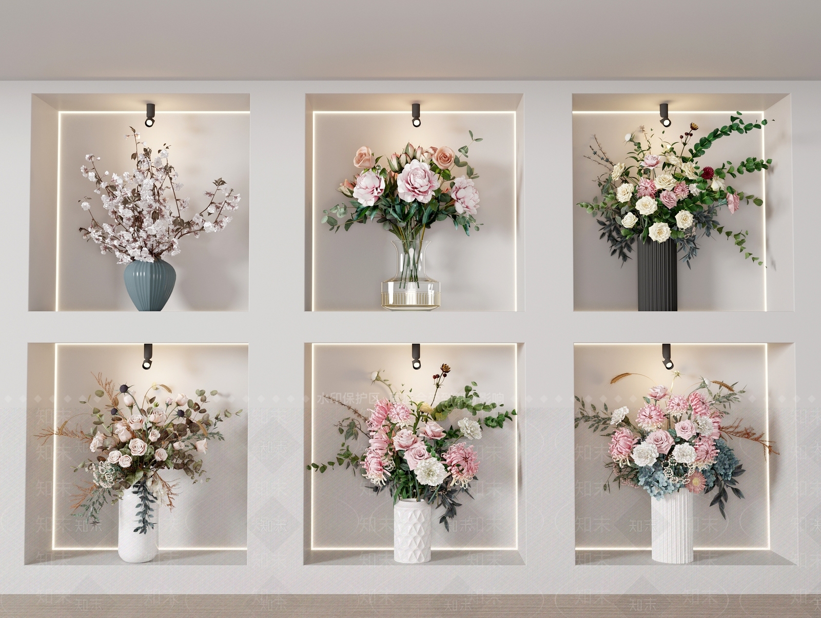 花瓶花艺组合3D模型下载【ID:1157156631】