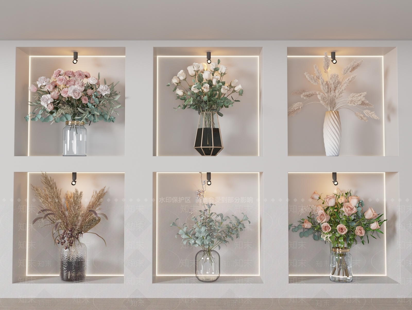 花瓶花艺组合3D模型下载【ID:1157156608】