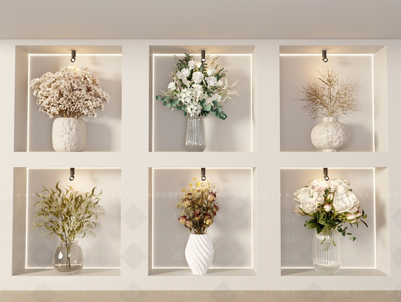 花瓶花艺组合3D模型下载【ID:1157157202】