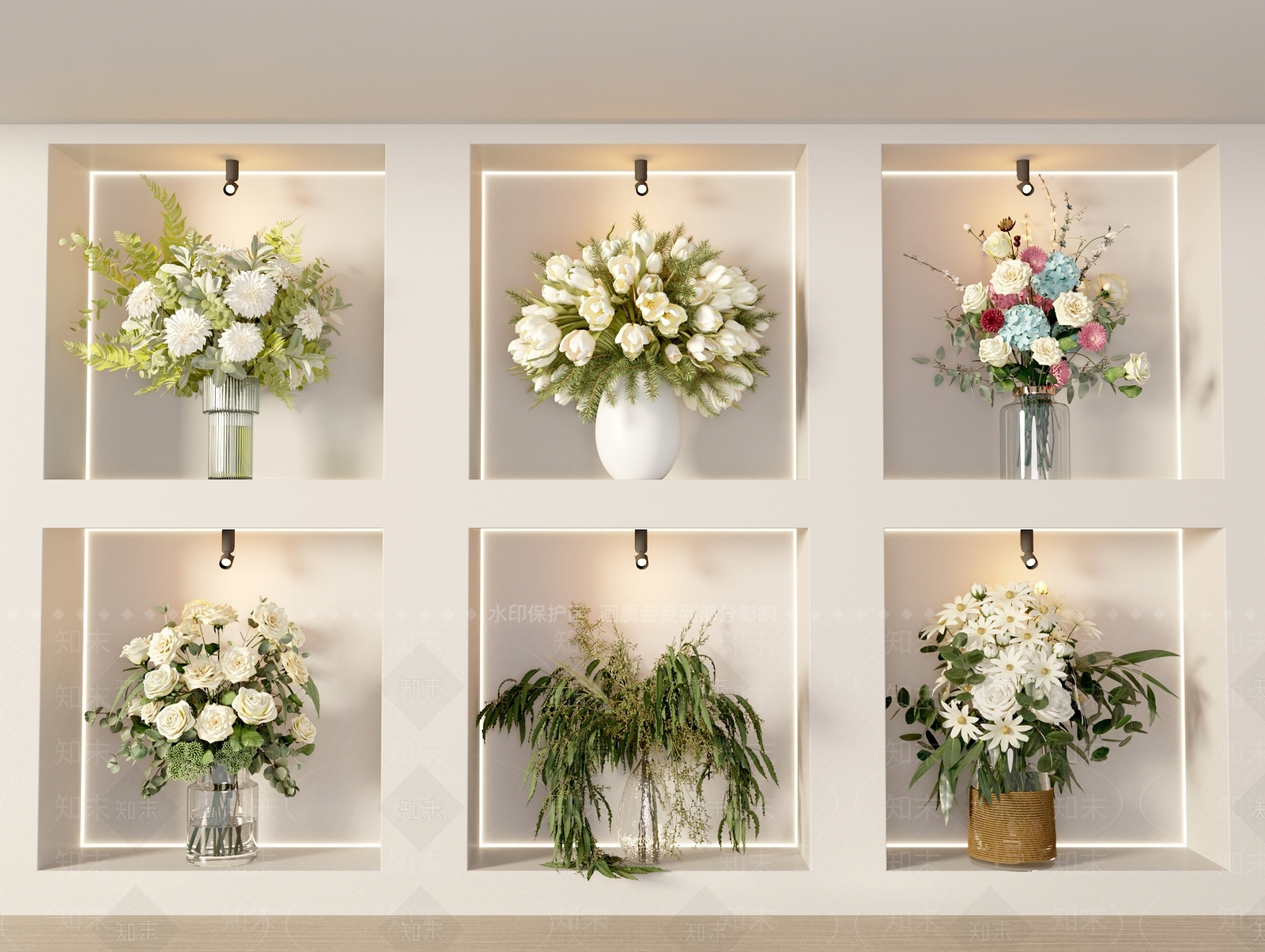花瓶花艺组合3D模型下载【ID:1157157206】