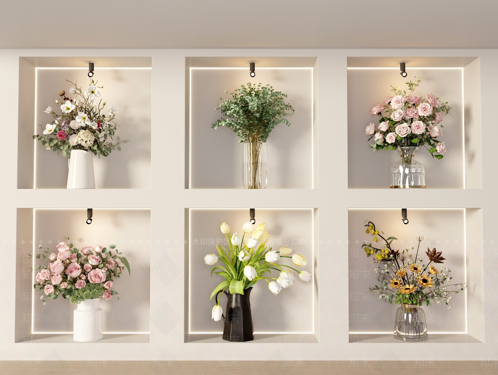 花瓶花艺组合3D模型下载【ID:1157157257】