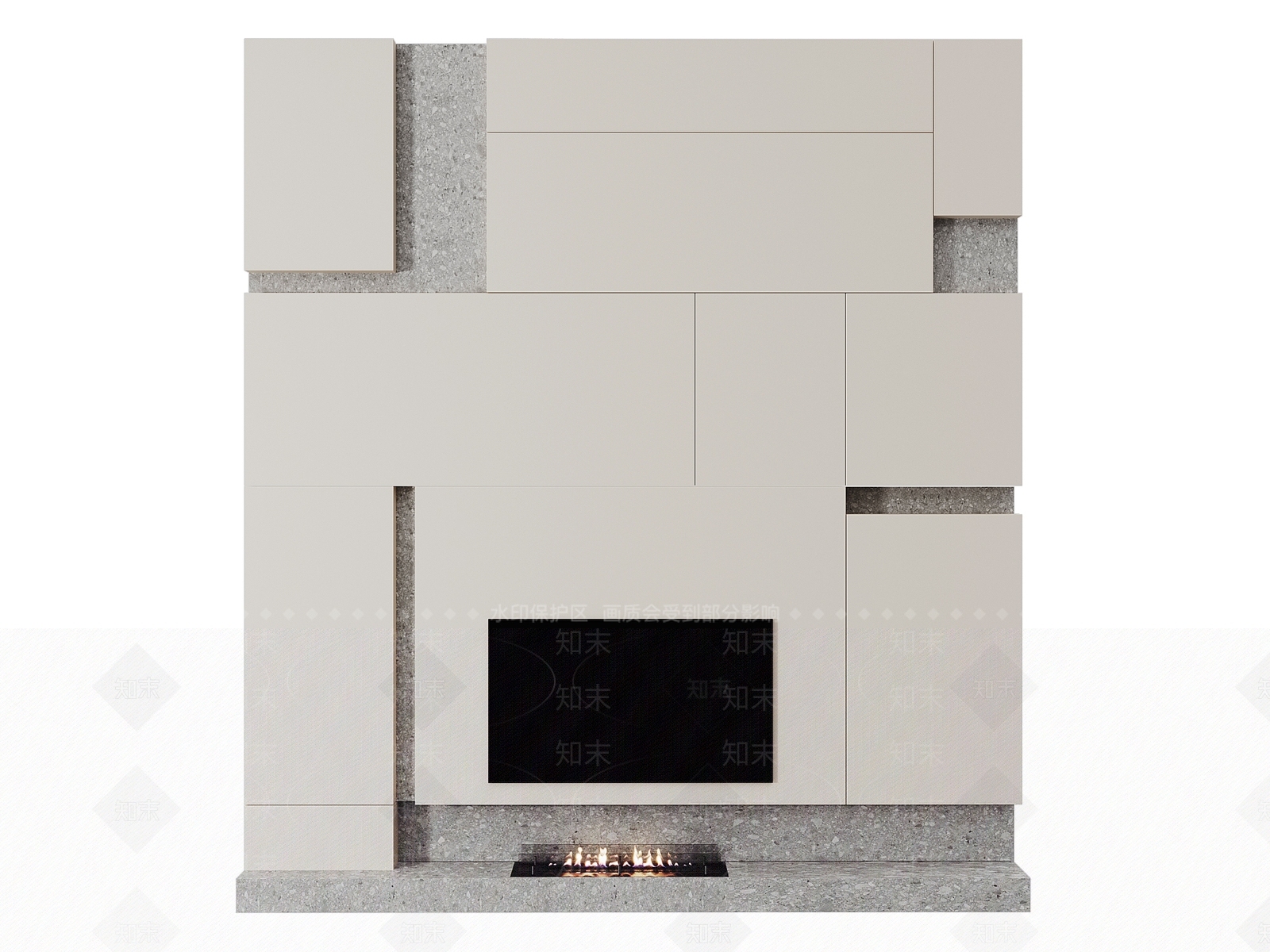 现代挑空别墅电视背景墙3D模型下载【ID:1157161414】