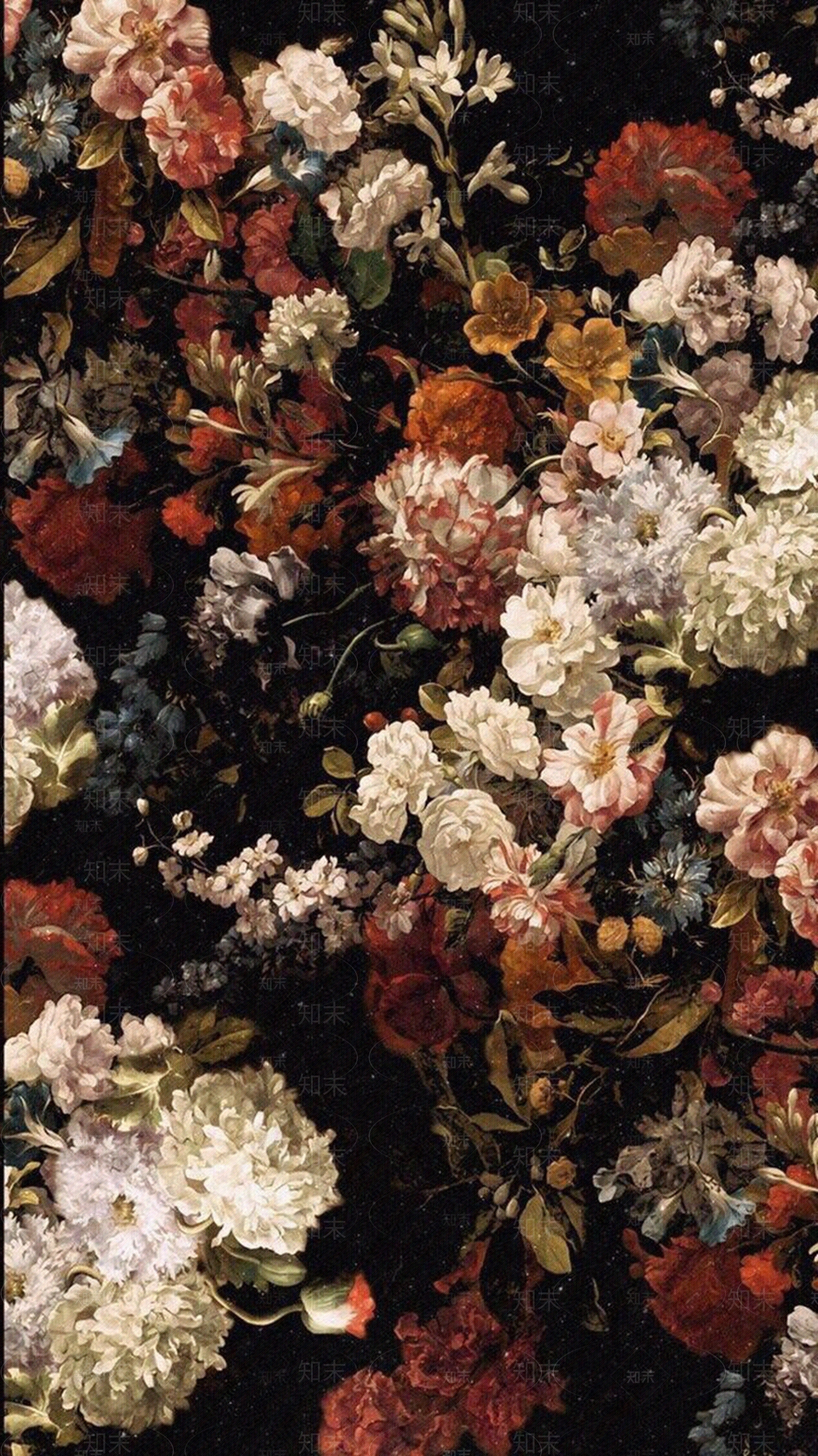 欧式鲜花装饰画壁纸壁画贴图下载【ID:1157161940】