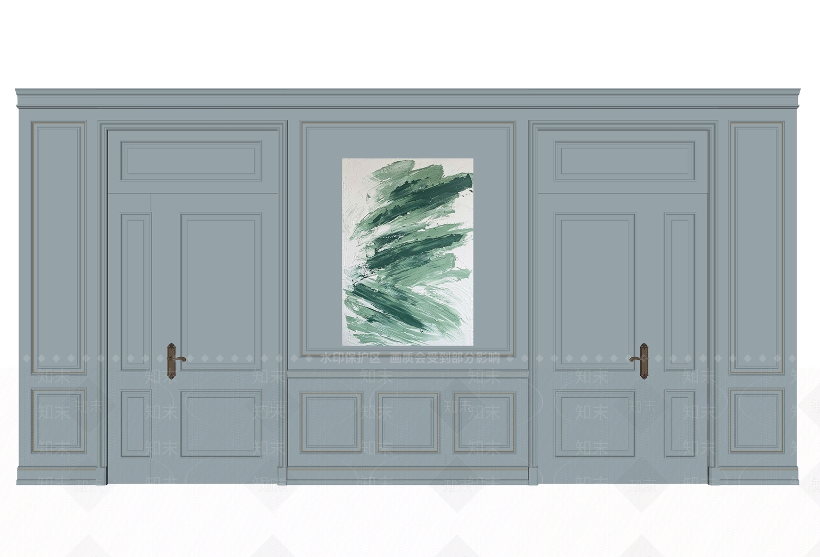 欧式木门护墙板SU模型下载【ID:1157164510】