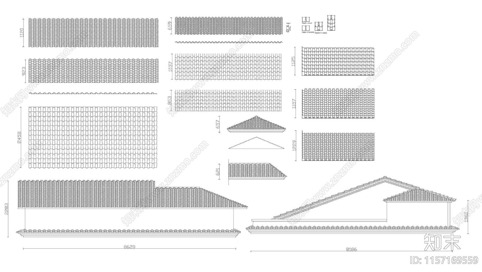 2024屋面瓦片图库施工图下载【ID:1157169559】