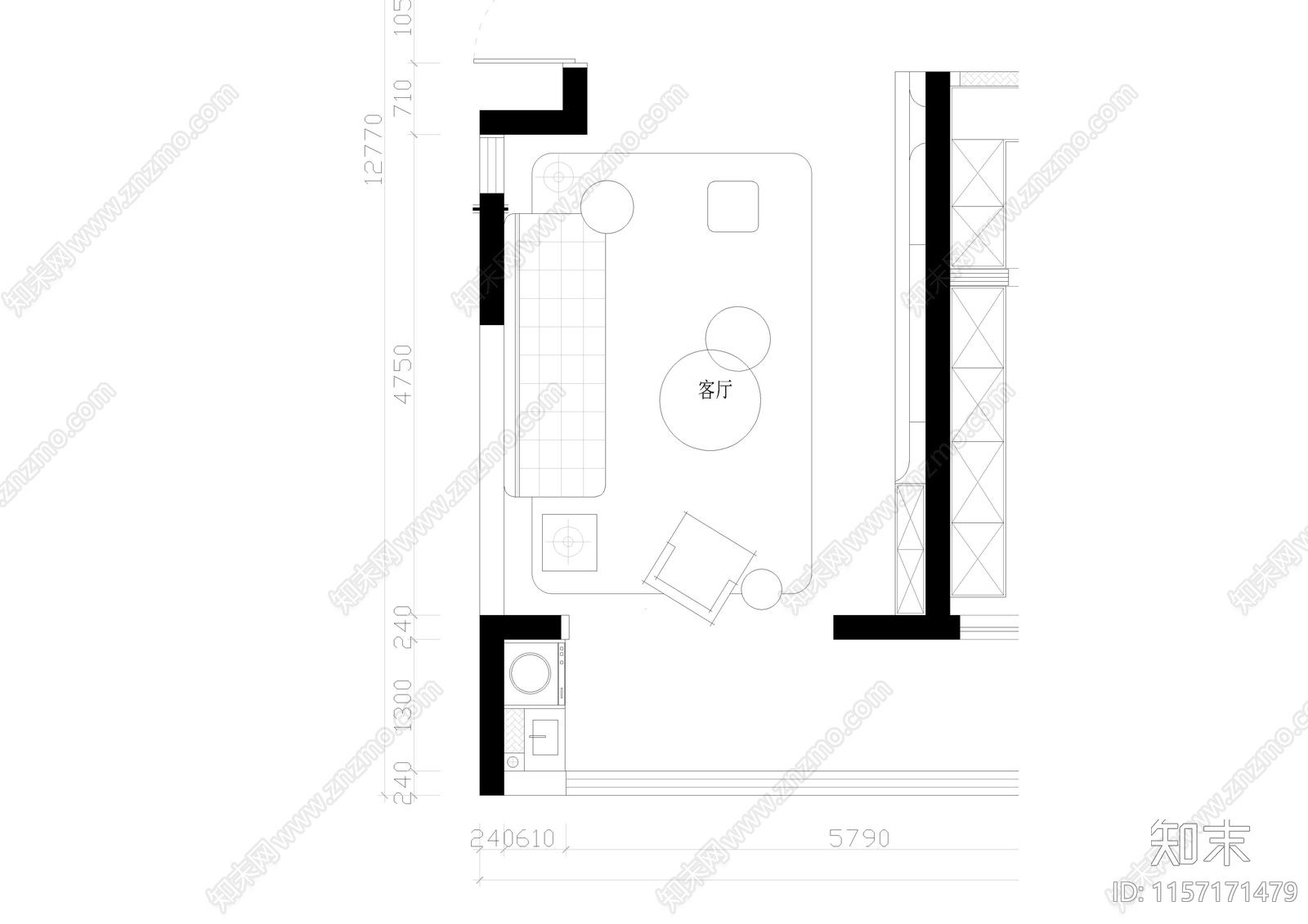 家居客cad施工图下载【ID:1157171479】