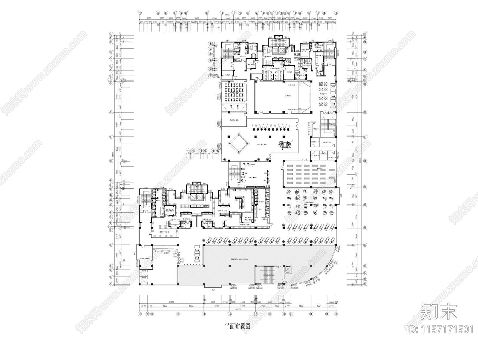 3320㎡健身房cad施工图下载【ID:1157171501】