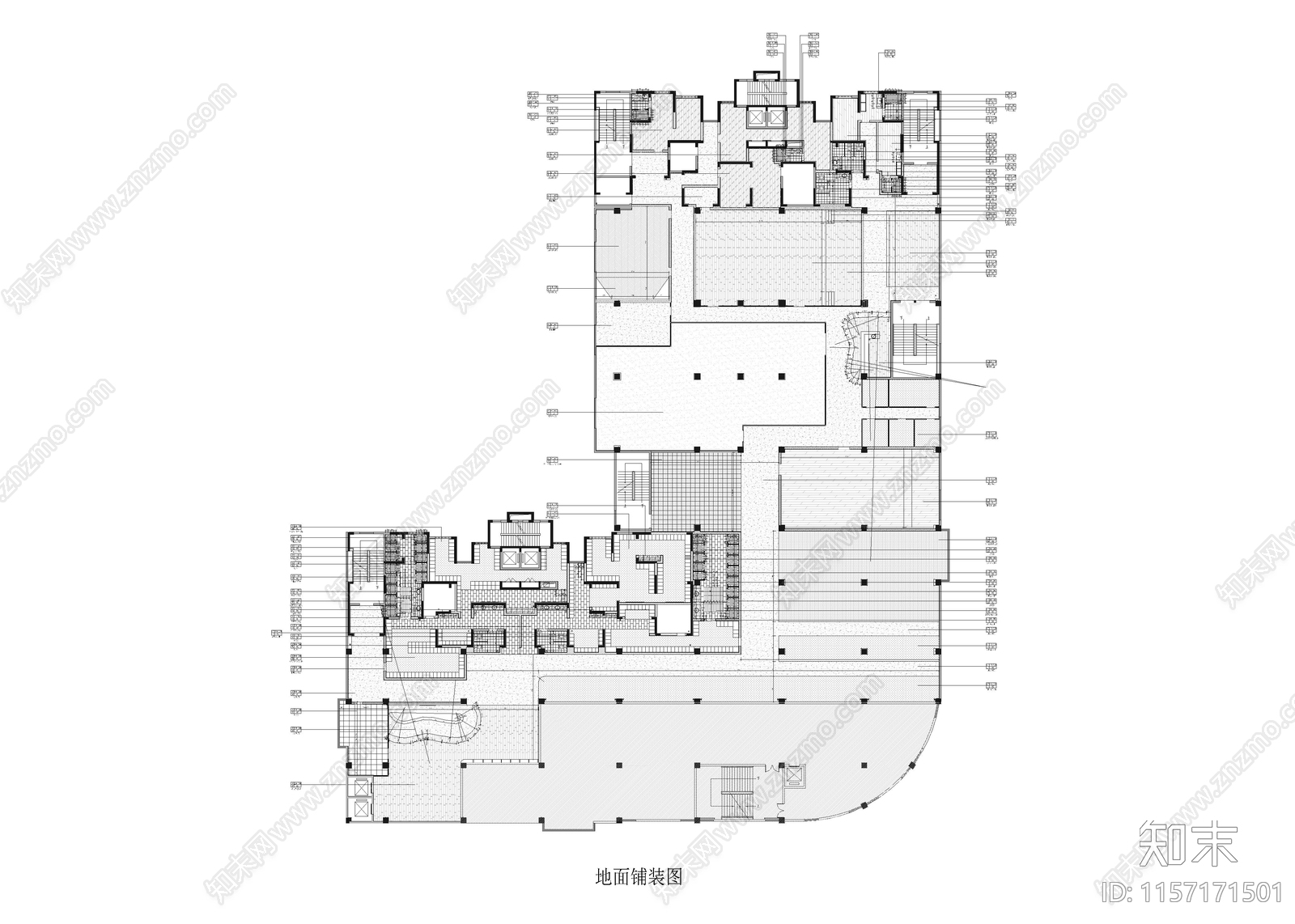 3320㎡健身房cad施工图下载【ID:1157171501】