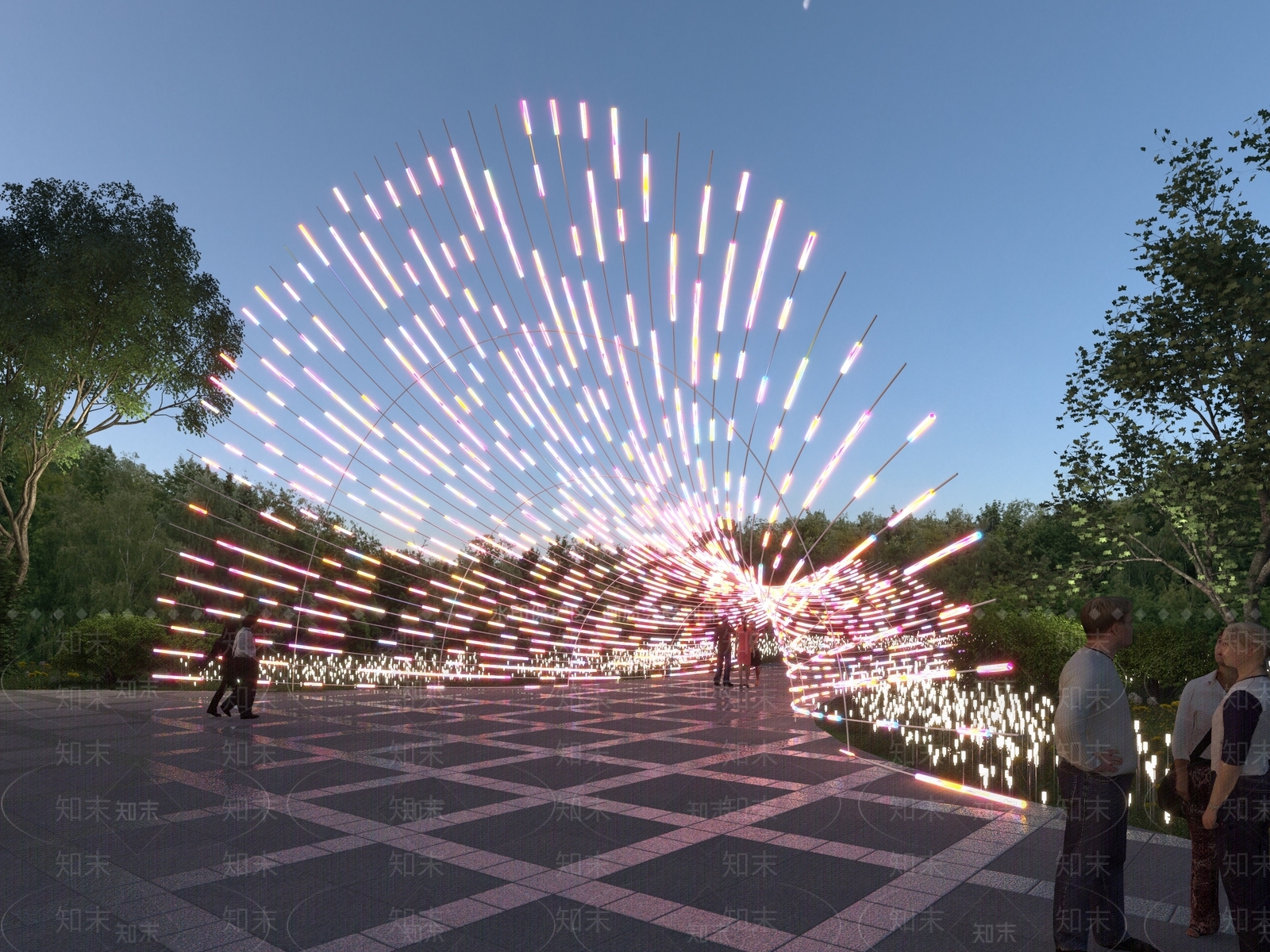 现代科技感廊架3D模型下载【ID:1157172959】