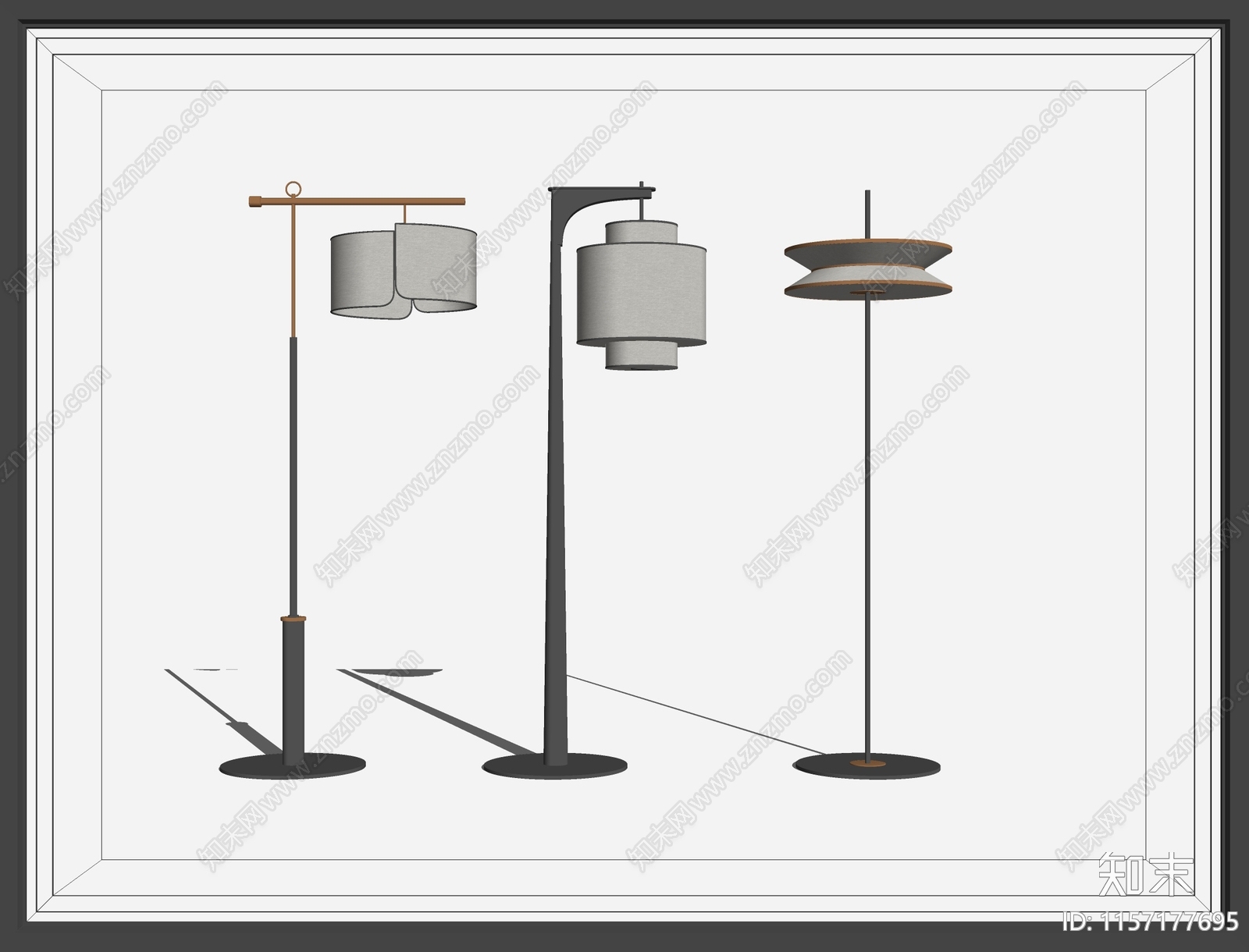 新中式落地灯SU模型下载【ID:1157177695】