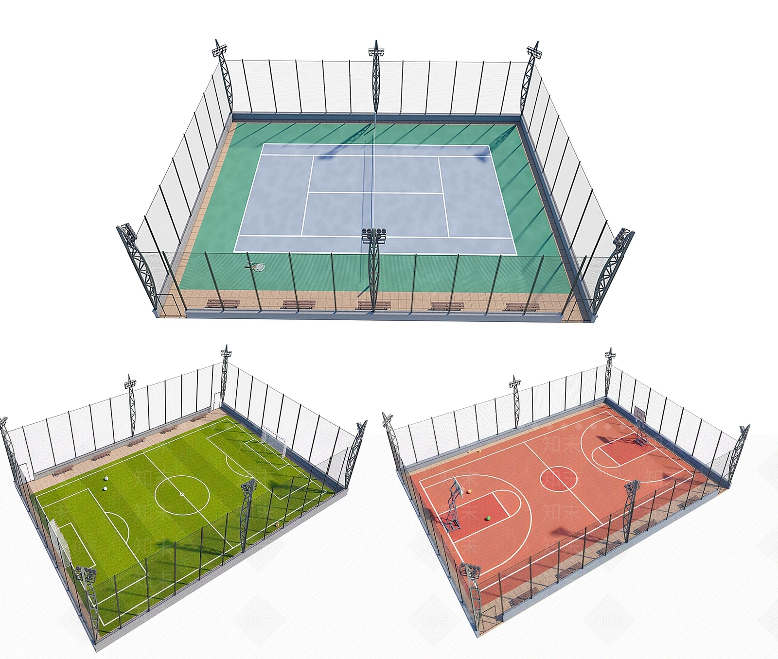 现代足球场3D模型下载【ID:1157178163】