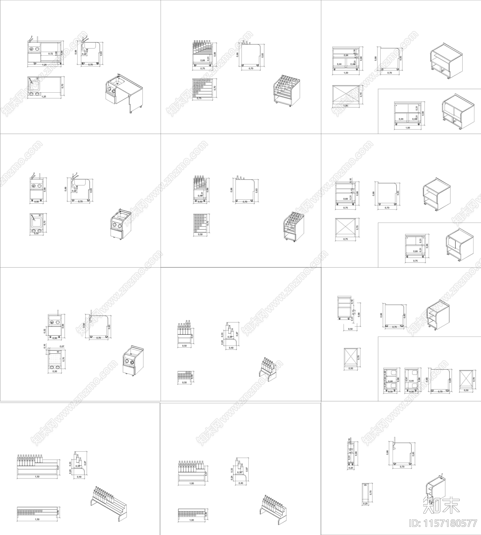 2024鸡尾酒酒架酒柜图库cad施工图下载【ID:1157180577】