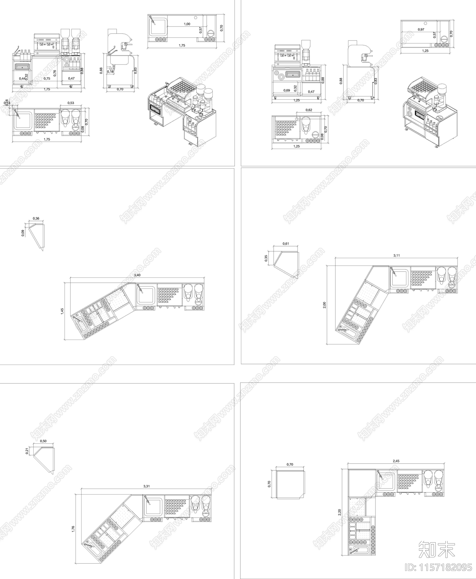 2024咖啡站咖啡机图库cad施工图下载【ID:1157182095】