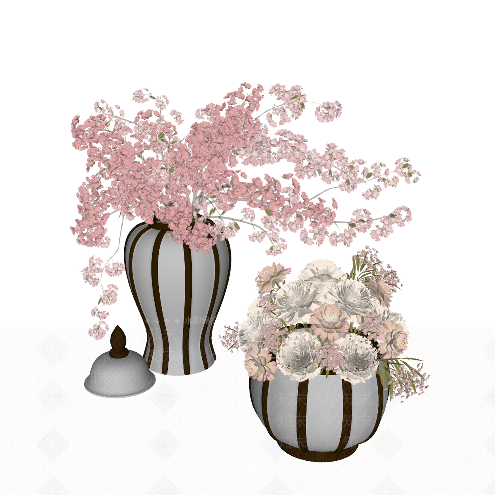 欧式花瓶花艺SU模型下载【ID:1157184029】