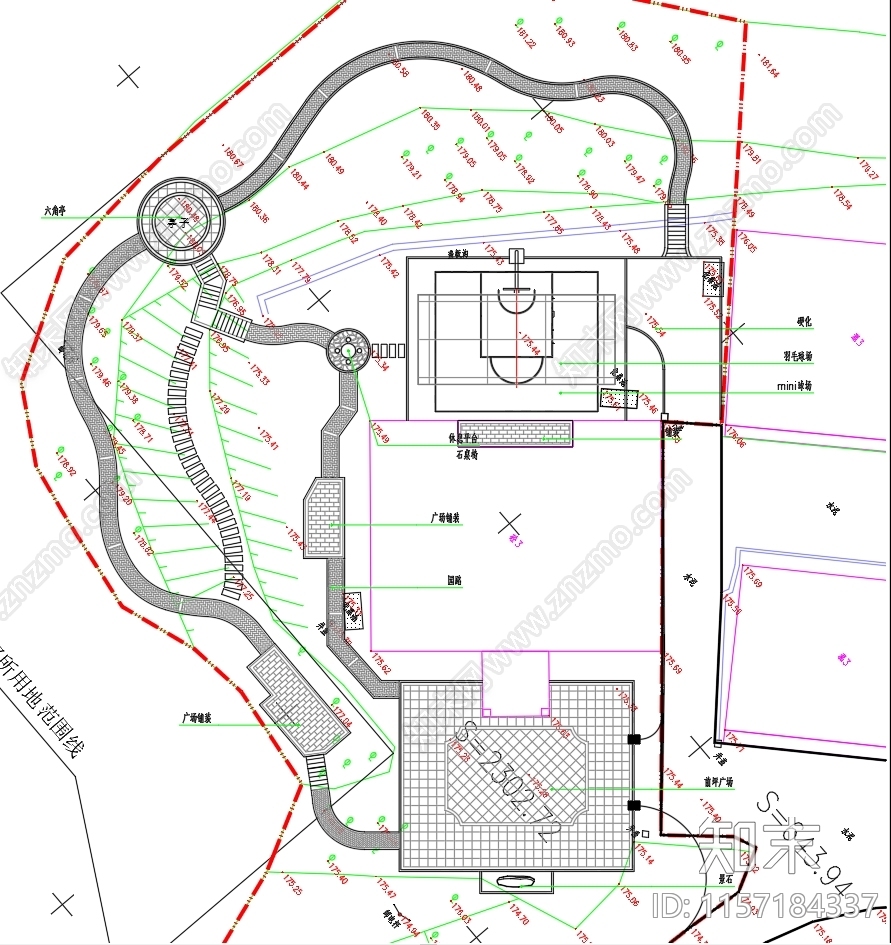 乡村私人别墅庭院景观cad施工图下载【ID:1157184337】