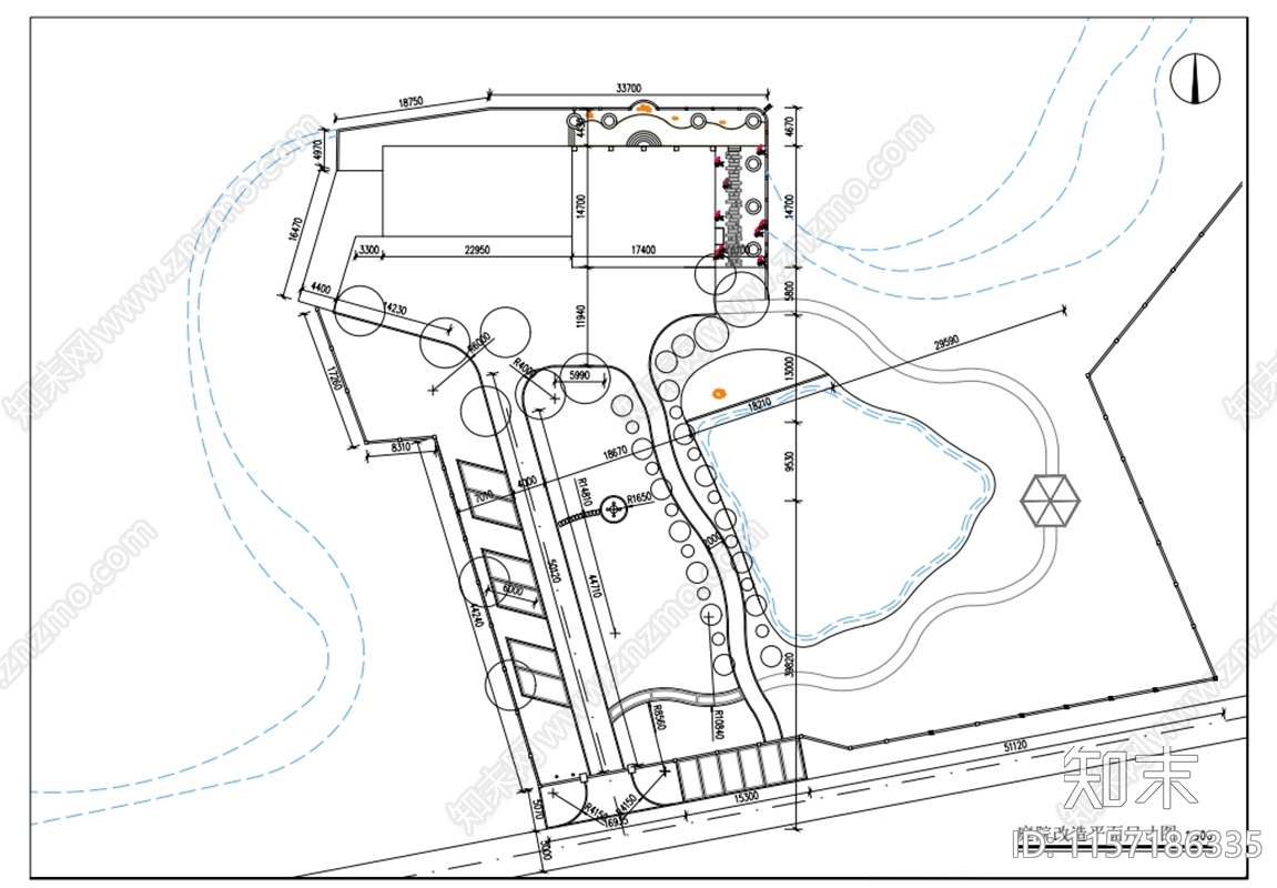 别墅庭院改cad施工图下载【ID:1157186335】