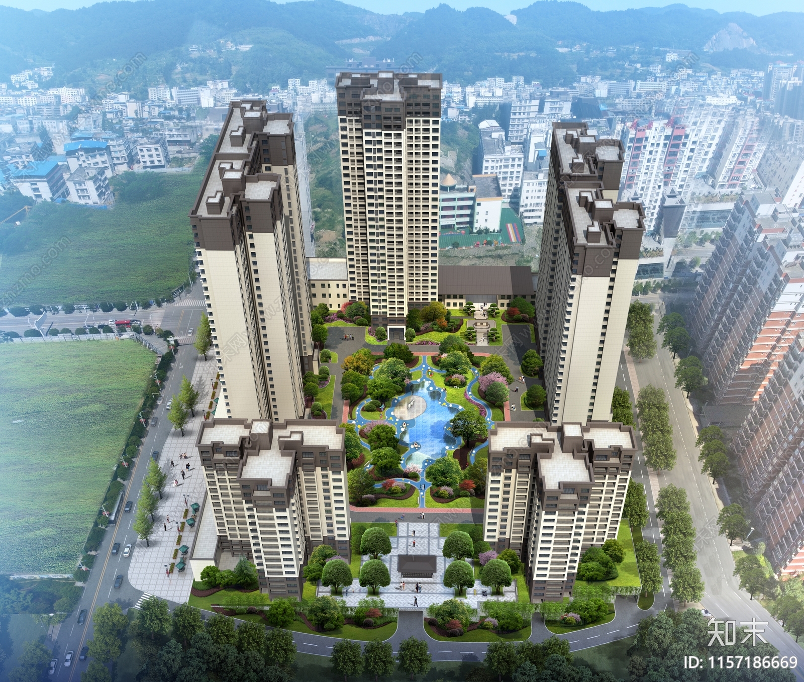 唐韵嘉园小区景观cad施工图下载【ID:1157186669】