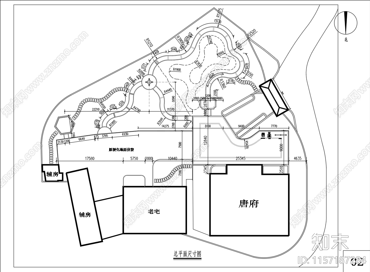 私家别墅庭院自然式景施工图下载【ID:1157187284】