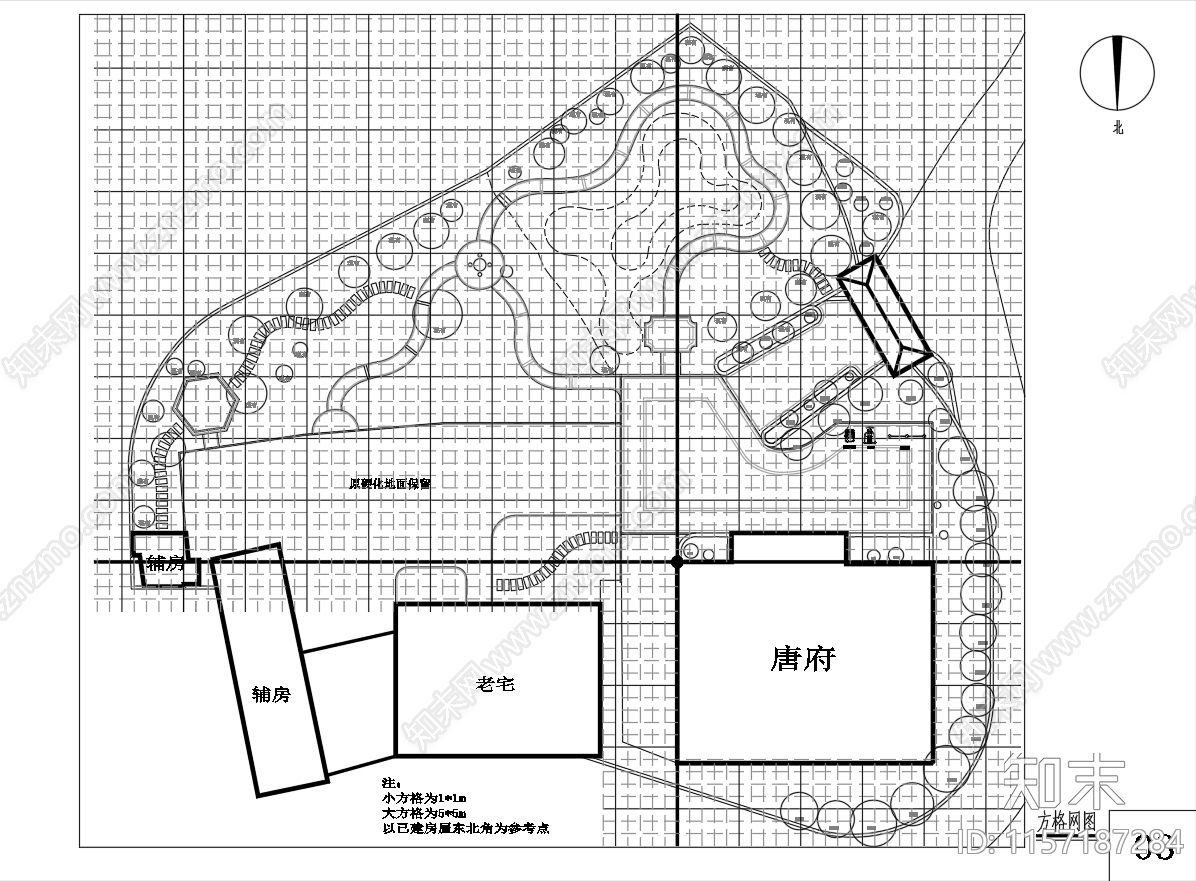 私家别墅庭院自然式景施工图下载【ID:1157187284】