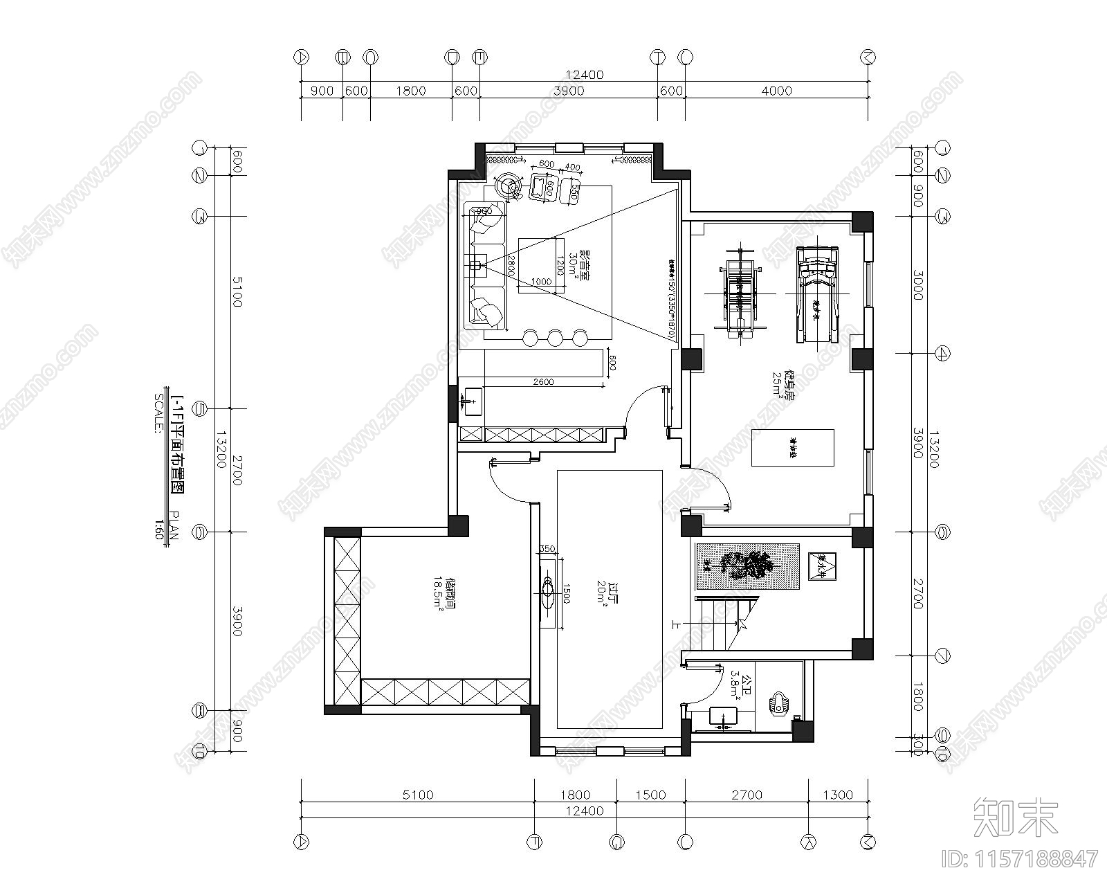 别墅休息娱乐cad施工图下载【ID:1157188847】