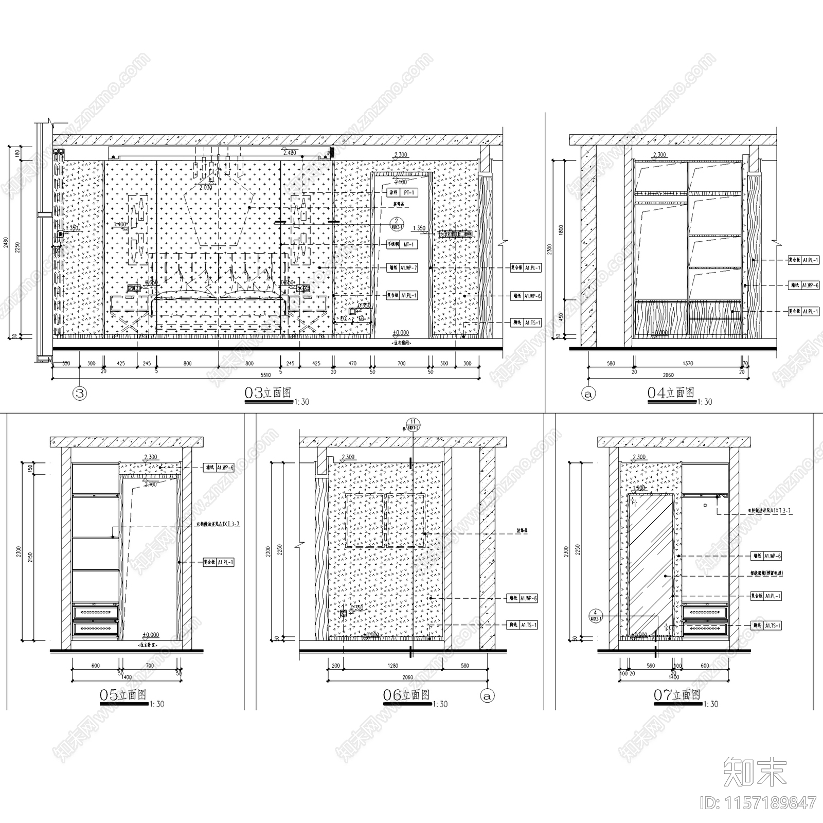 大兴万科天地商改住鹿特丹三层别墅挑空样板间室内家装CA施工图下载【ID:1157189847】