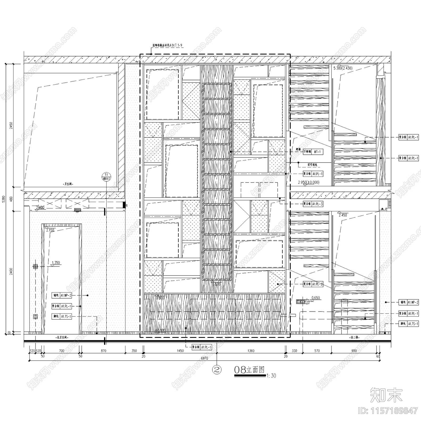 大兴万科天地商改住鹿特丹三层别墅挑空样板间室内家装CA施工图下载【ID:1157189847】