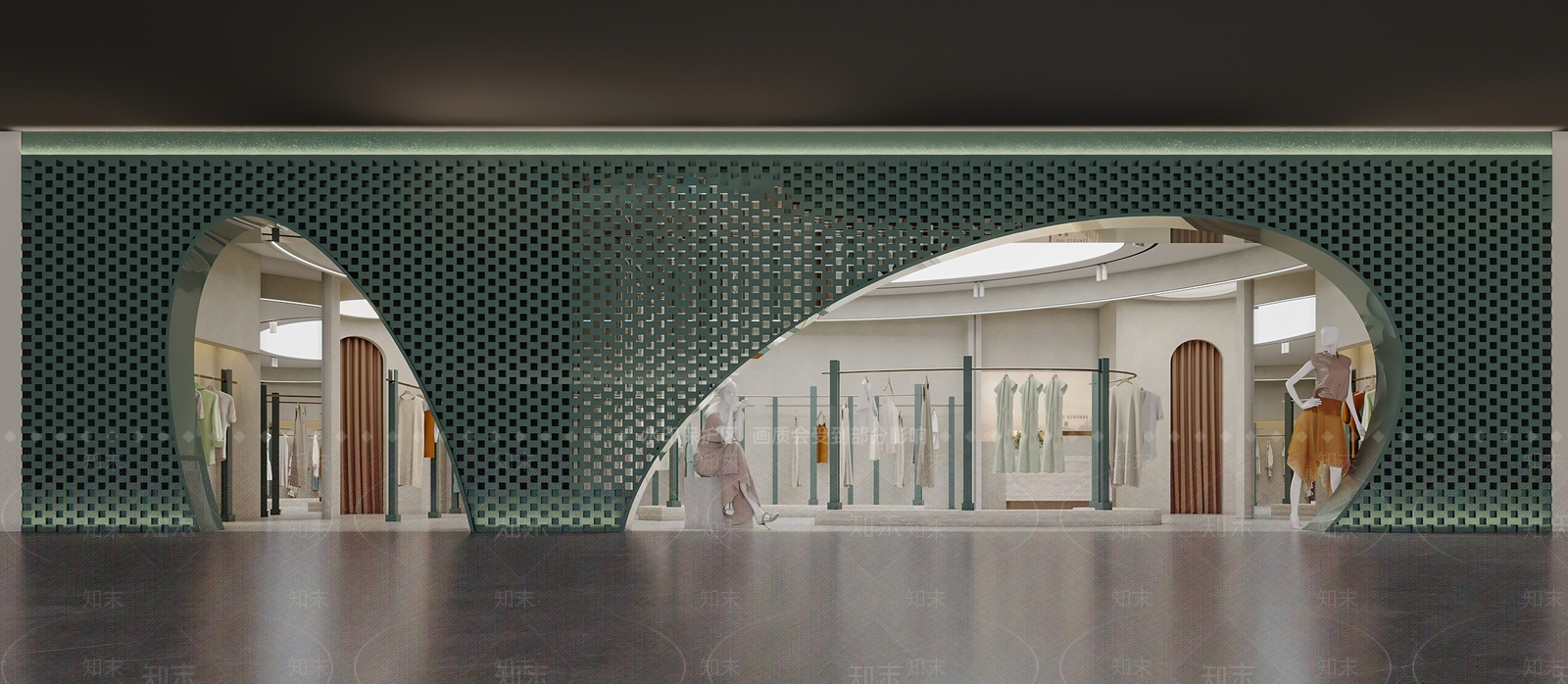 现代女装服装店3D模型下载【ID:1157190575】