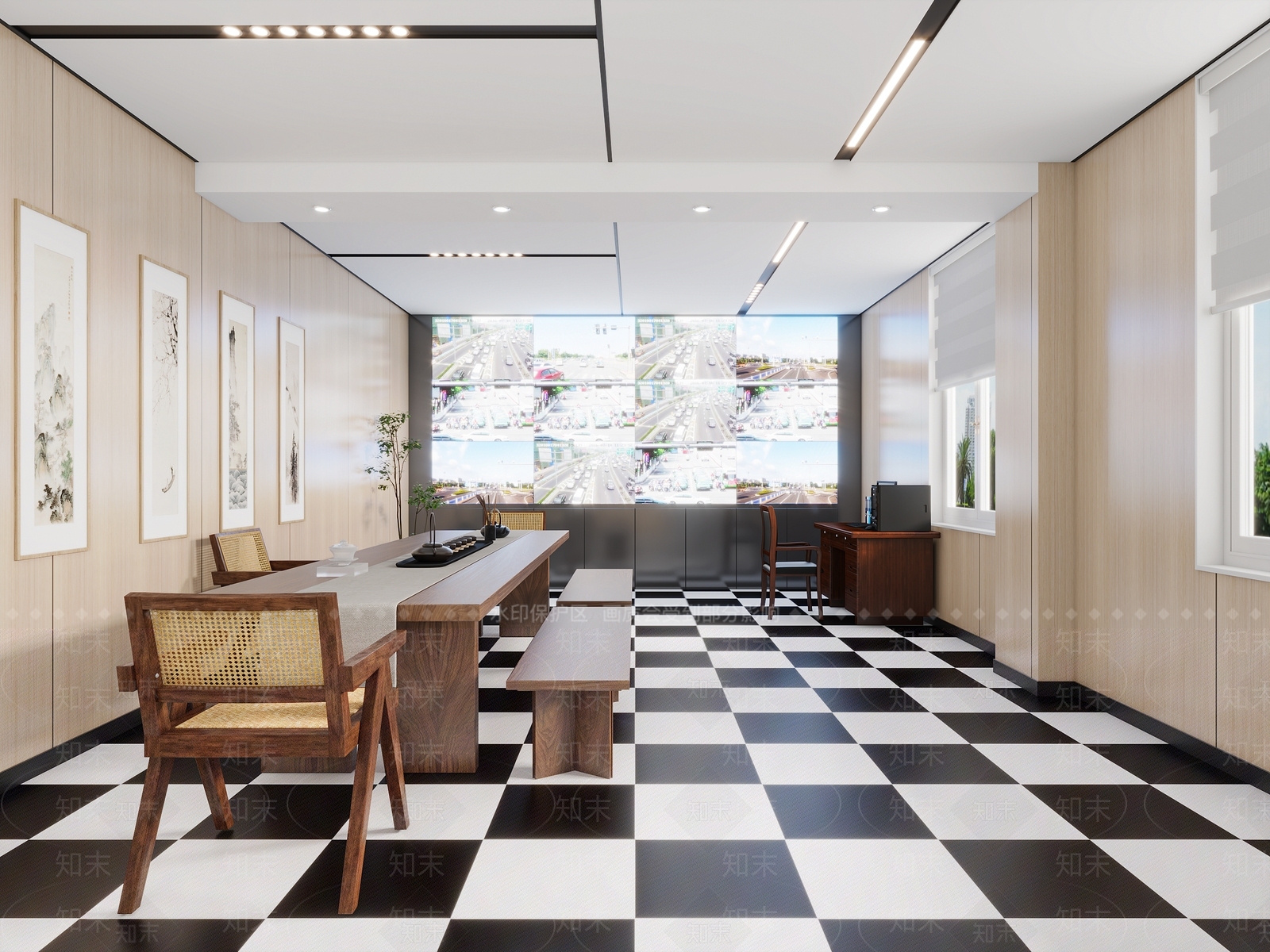 现代学校保安值班室3D模型下载【ID:1157190454】