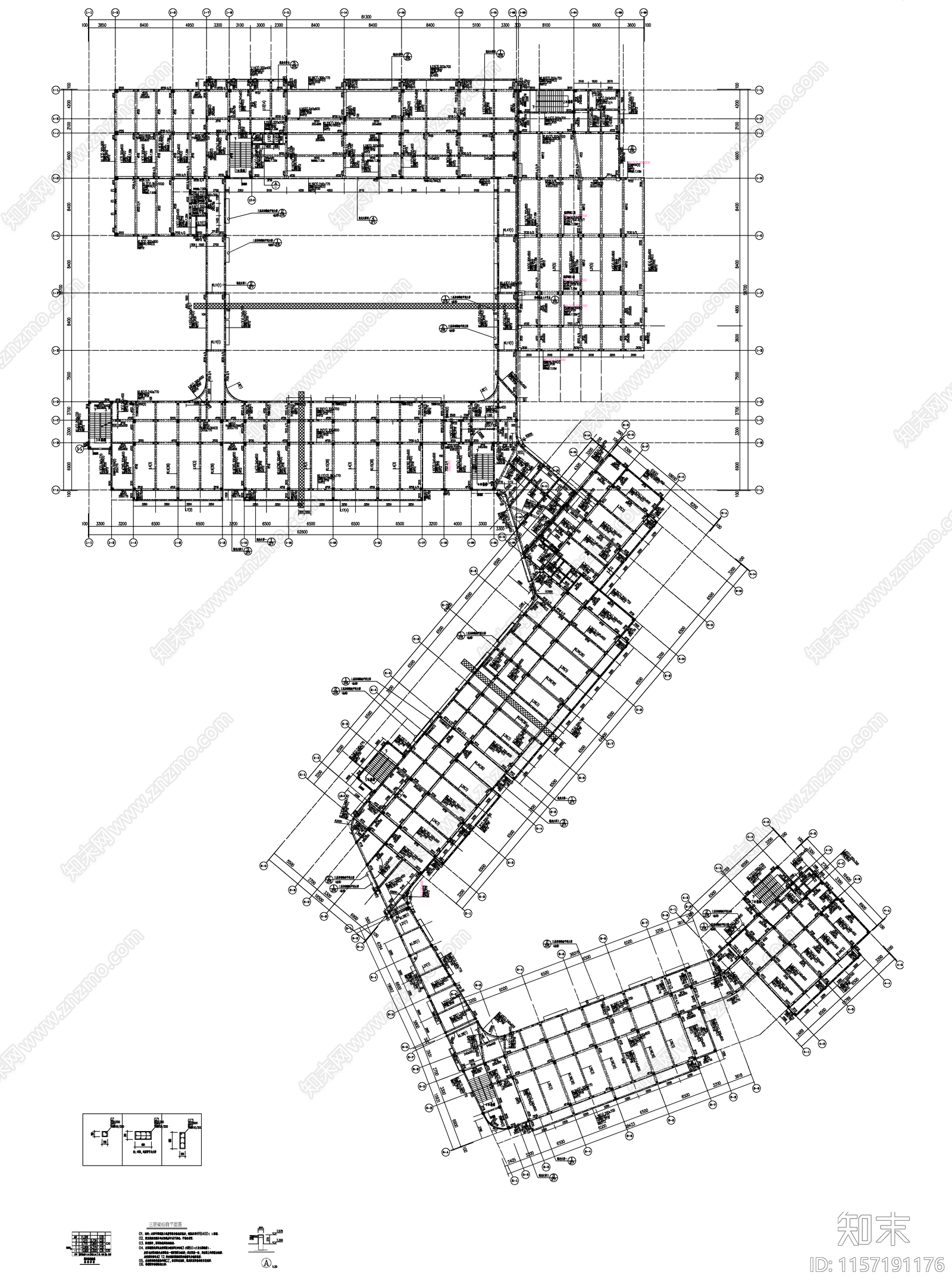 某市三层实验幼儿园结cad施工图下载【ID:1157191176】