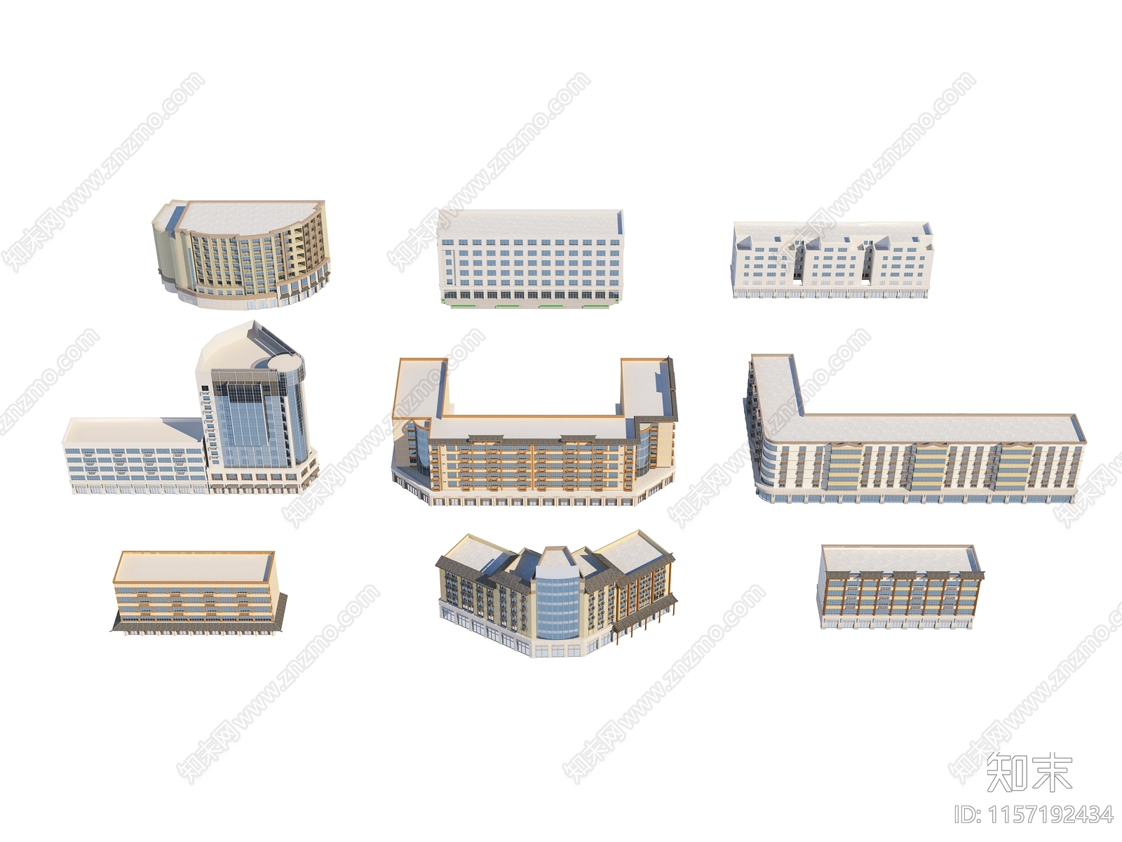 现代办公楼3D模型下载【ID:1157192434】