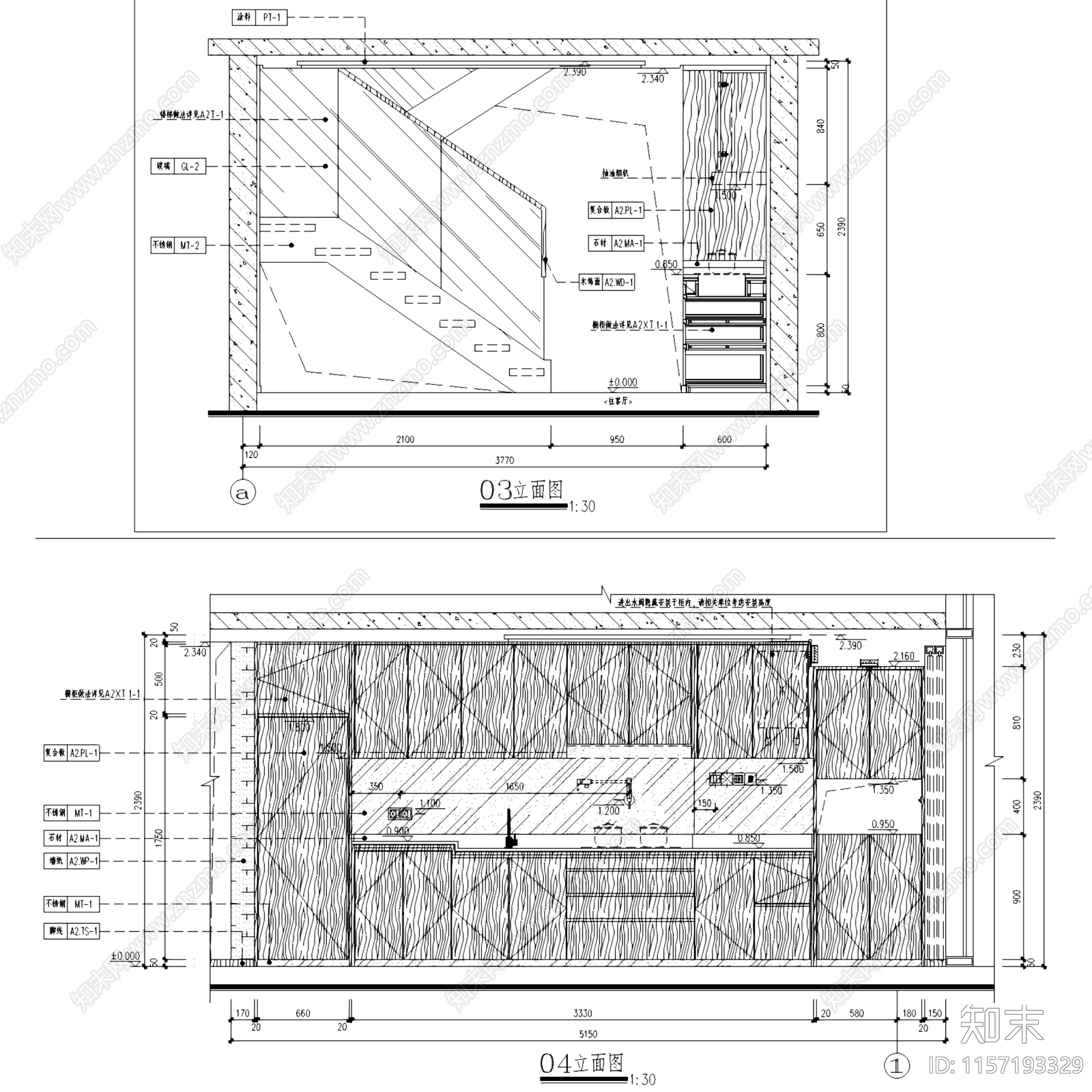 大兴万科天地商改住鹿特丹三层别墅A2样板间室内家装CA施工图下载【ID:1157193329】