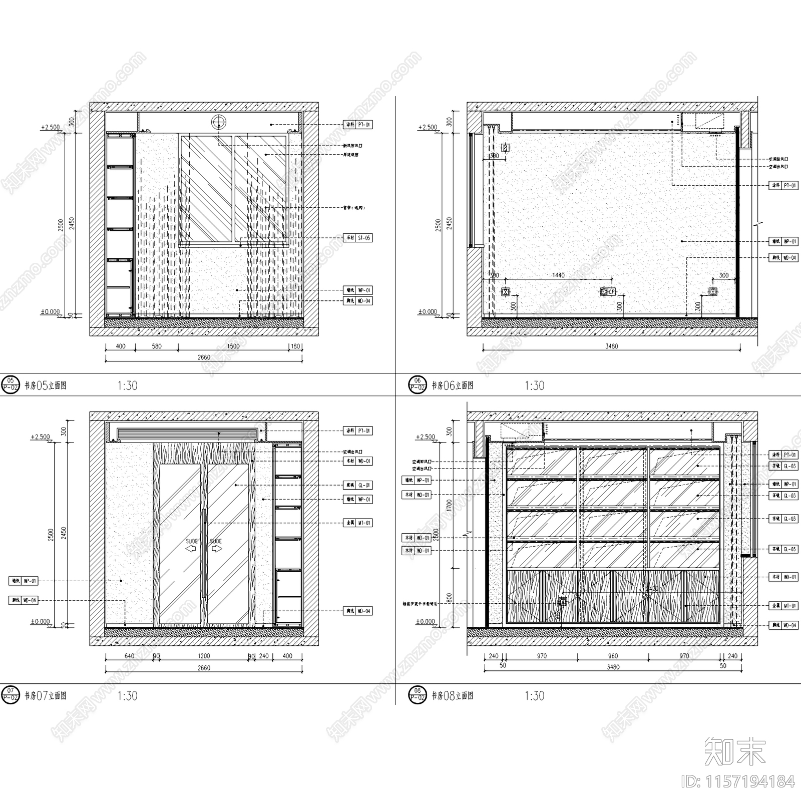 法式新中式北京万科翡翠长安140户型室内家装cad施工图下载【ID:1157194184】
