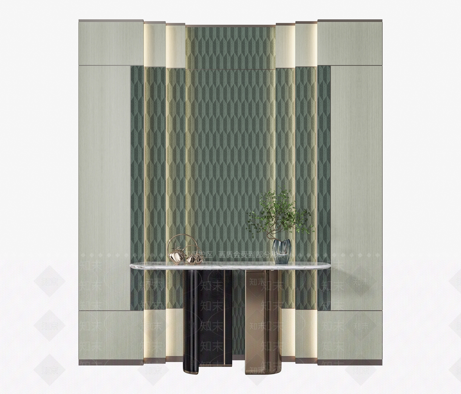 现代玄关造型墙3D模型下载【ID:1157194465】